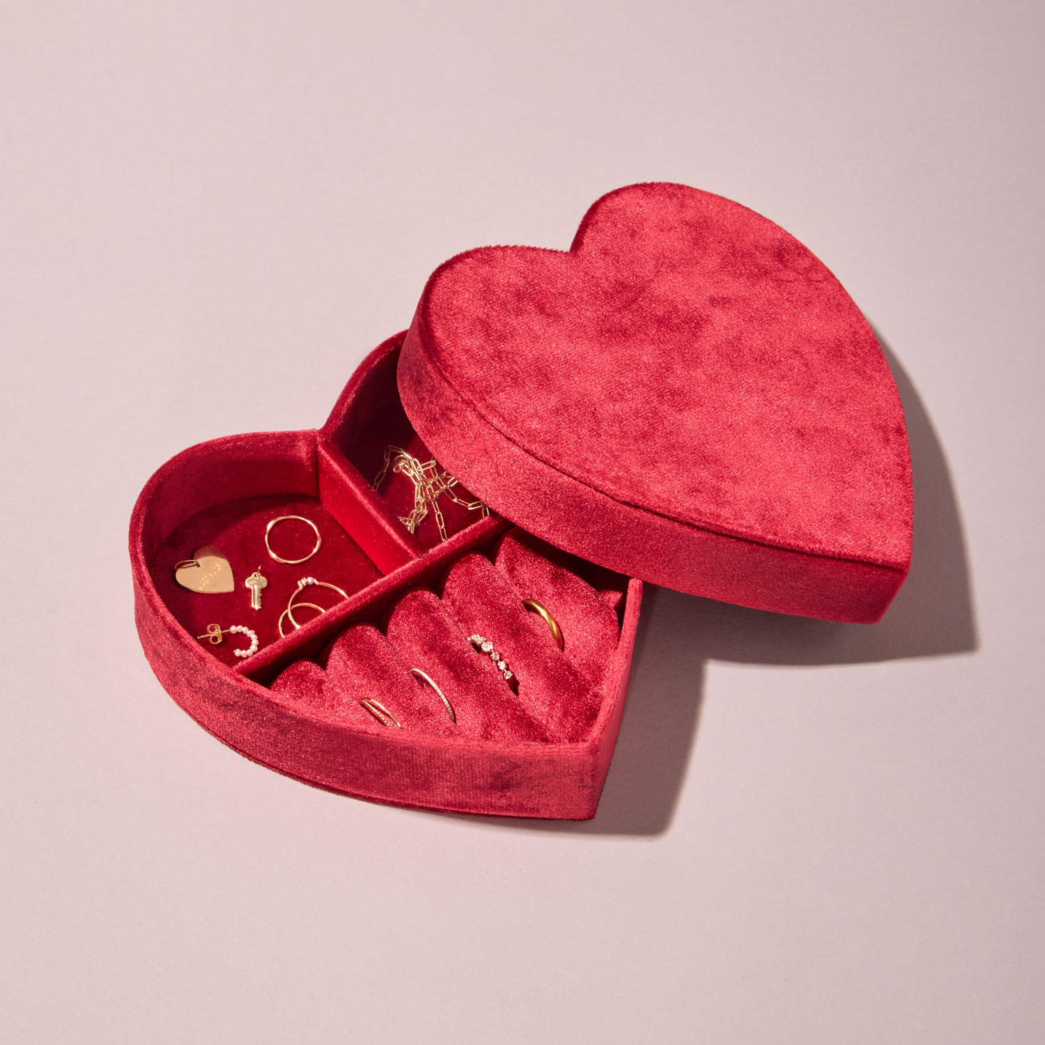 Catbird Souvenir Heart Jewelry Box, Ruby Red - Image 5
