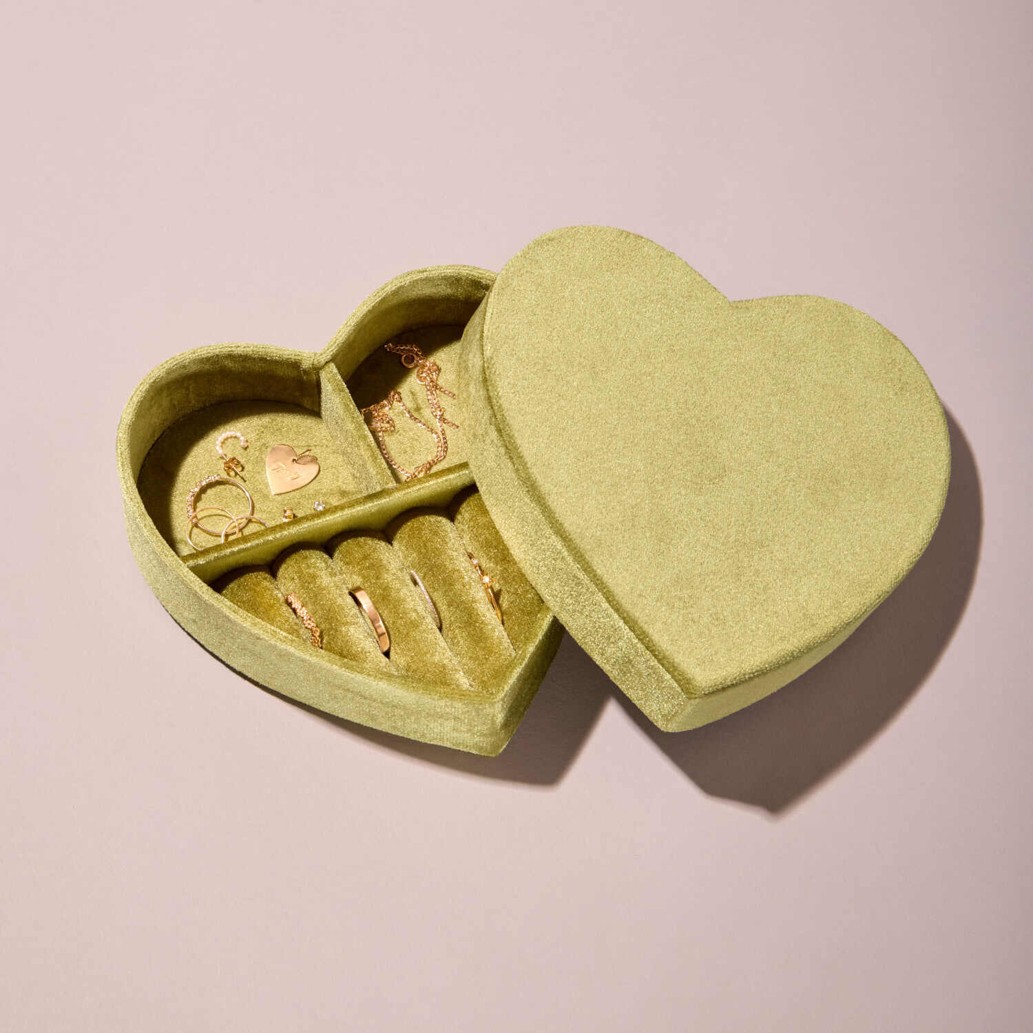 Catbird Souvenir Heart Jewelry Box, Rind Green - Image 5