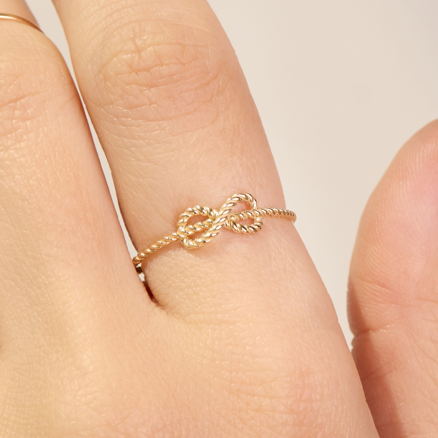 Love Knot Gold Infinity Ring - Image 3