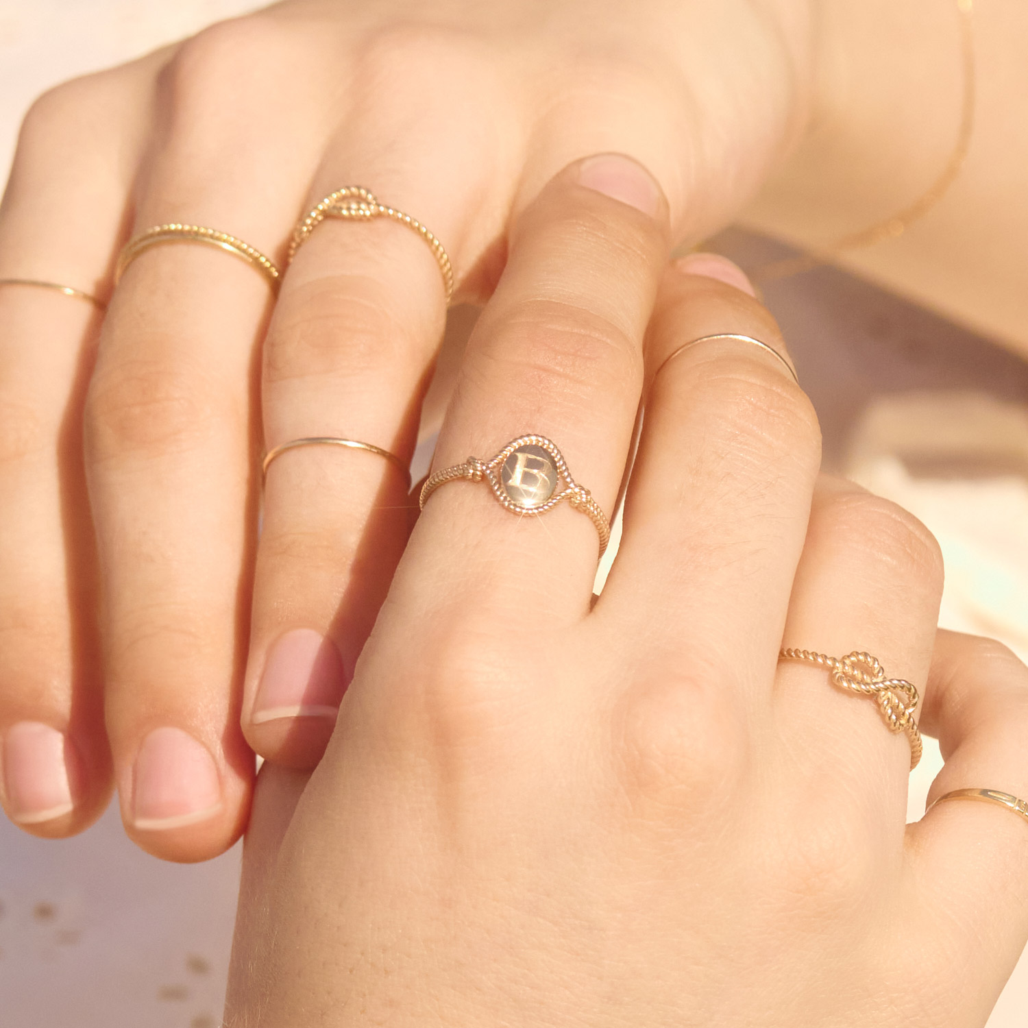 Love Knot Gold Signet Ring - Image 3