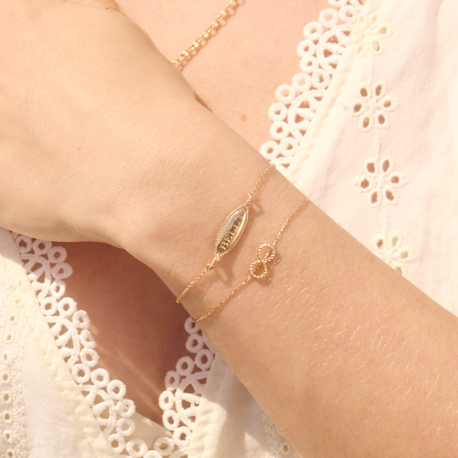 Love Knot Gold Signet Bracelet - Image 4