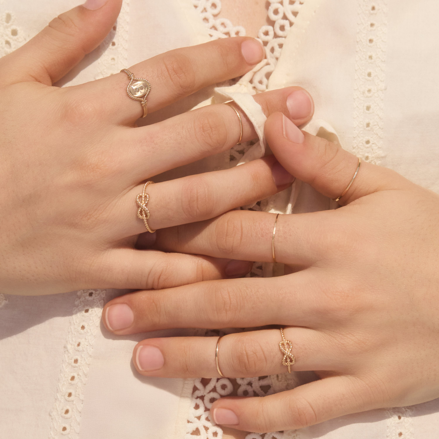 Love Knot Gold Infinity Ring - Image 4