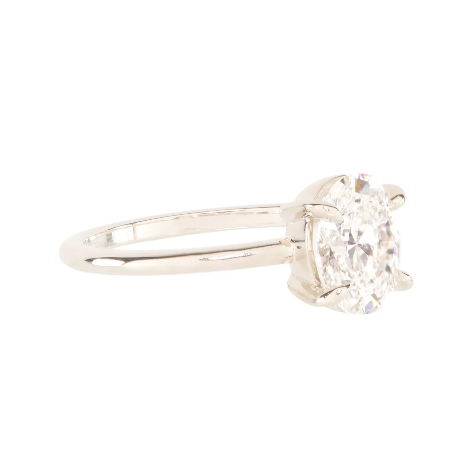 Alternative view of The Grand Swan Solitaire Oval Lab-Grown Diamond Ring