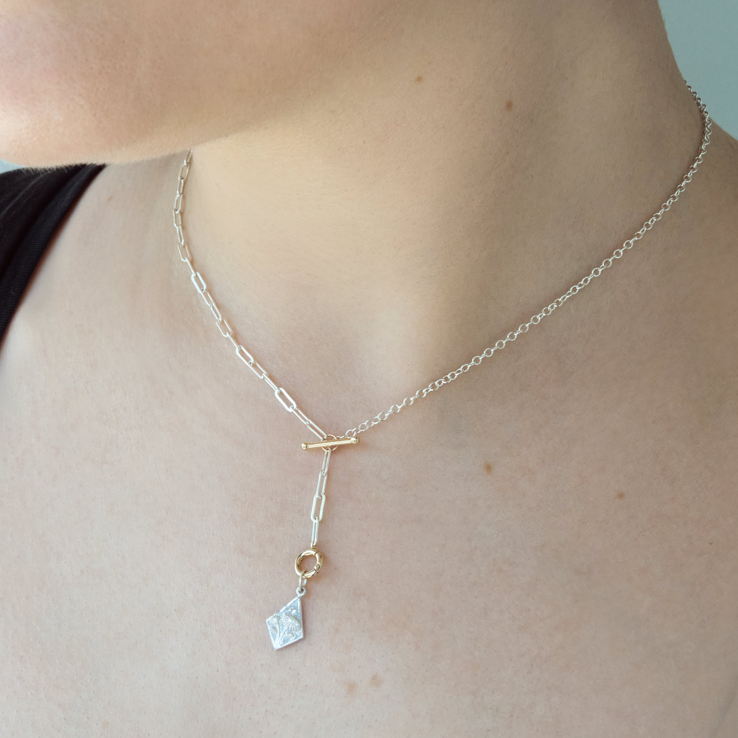 1976 Silver & Gold Toggle Lariat - Image 6