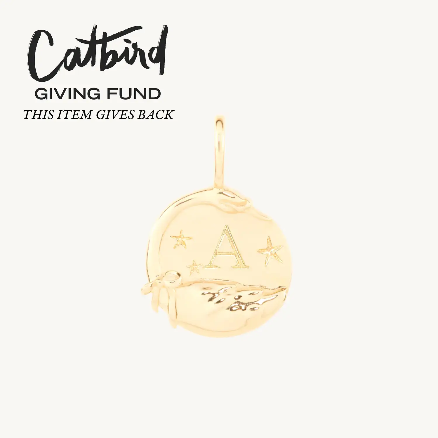 Dear Swan Engravable Charm, Yellow Gold