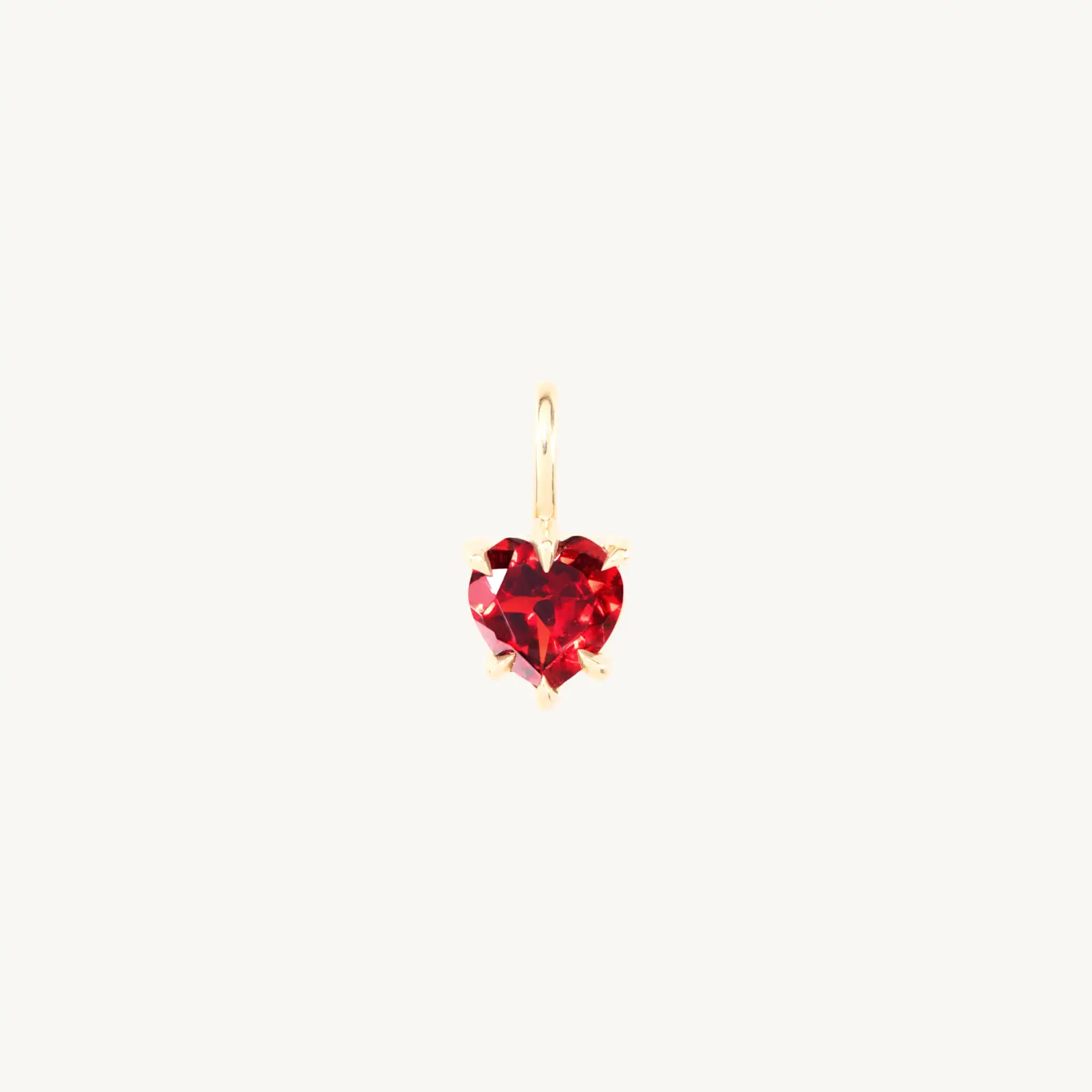 Great Heart Garnet Charm