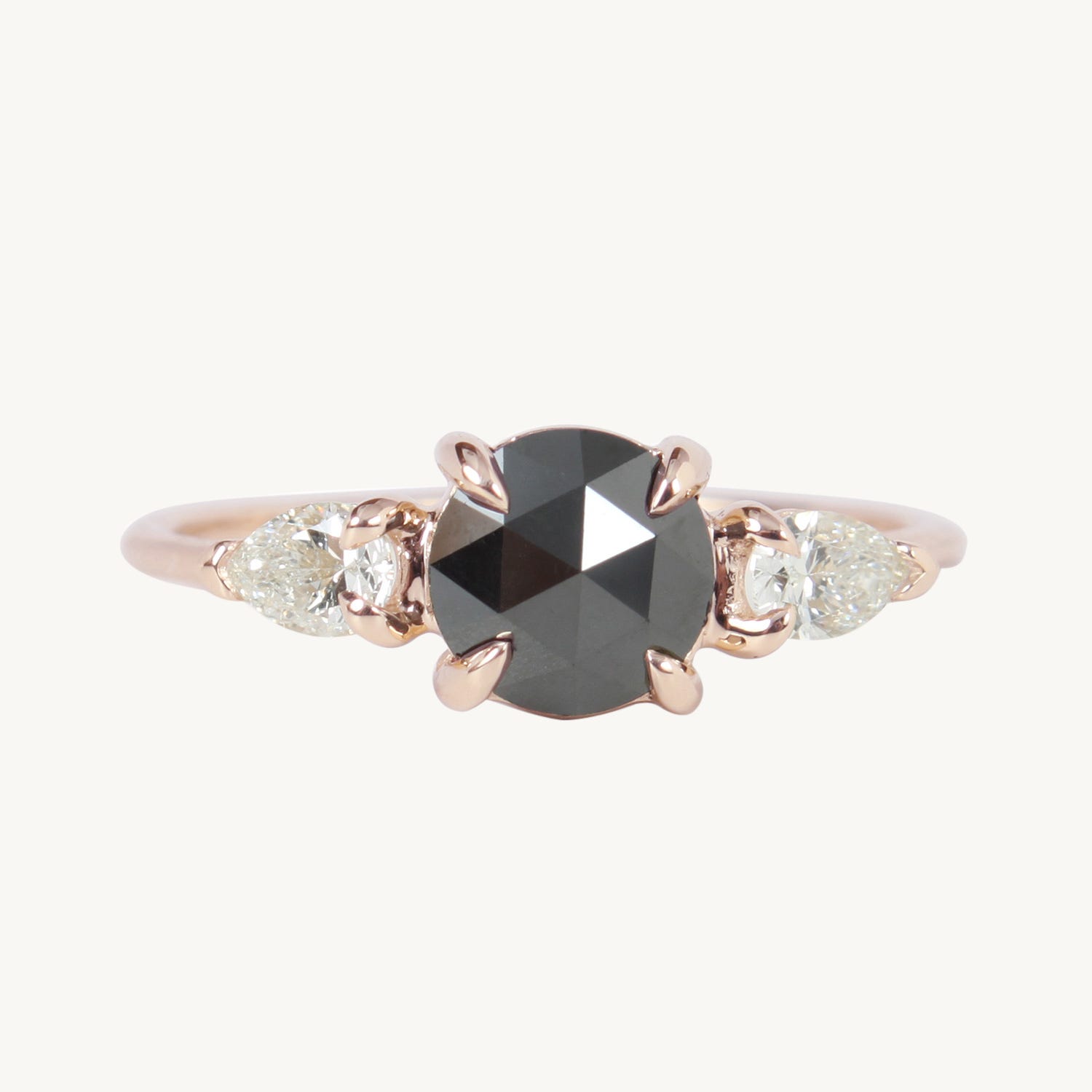 Mathilde the Swan Black Diamond Ring
