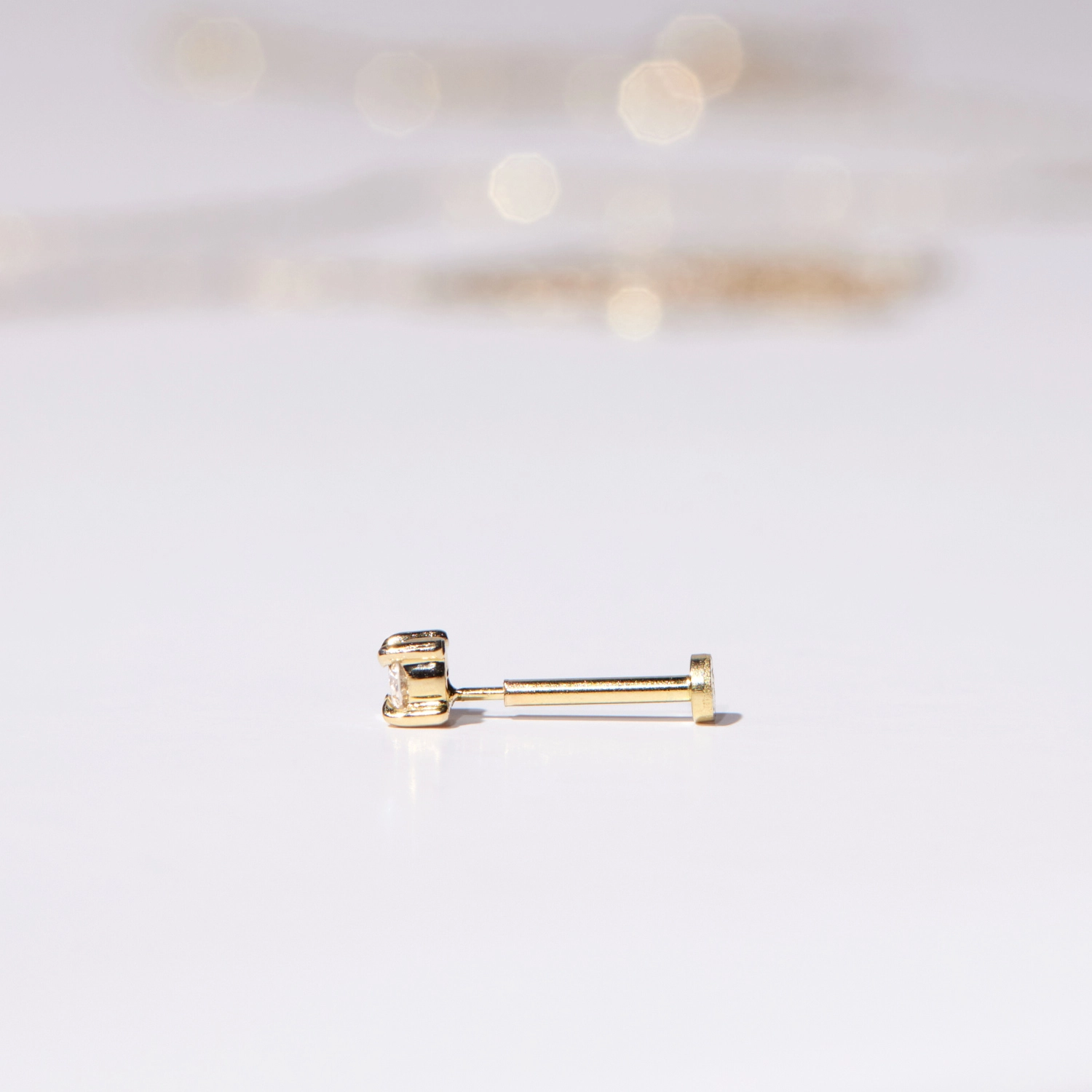 Flat Back Angel Hair Diamond Stud (single) - Image 8