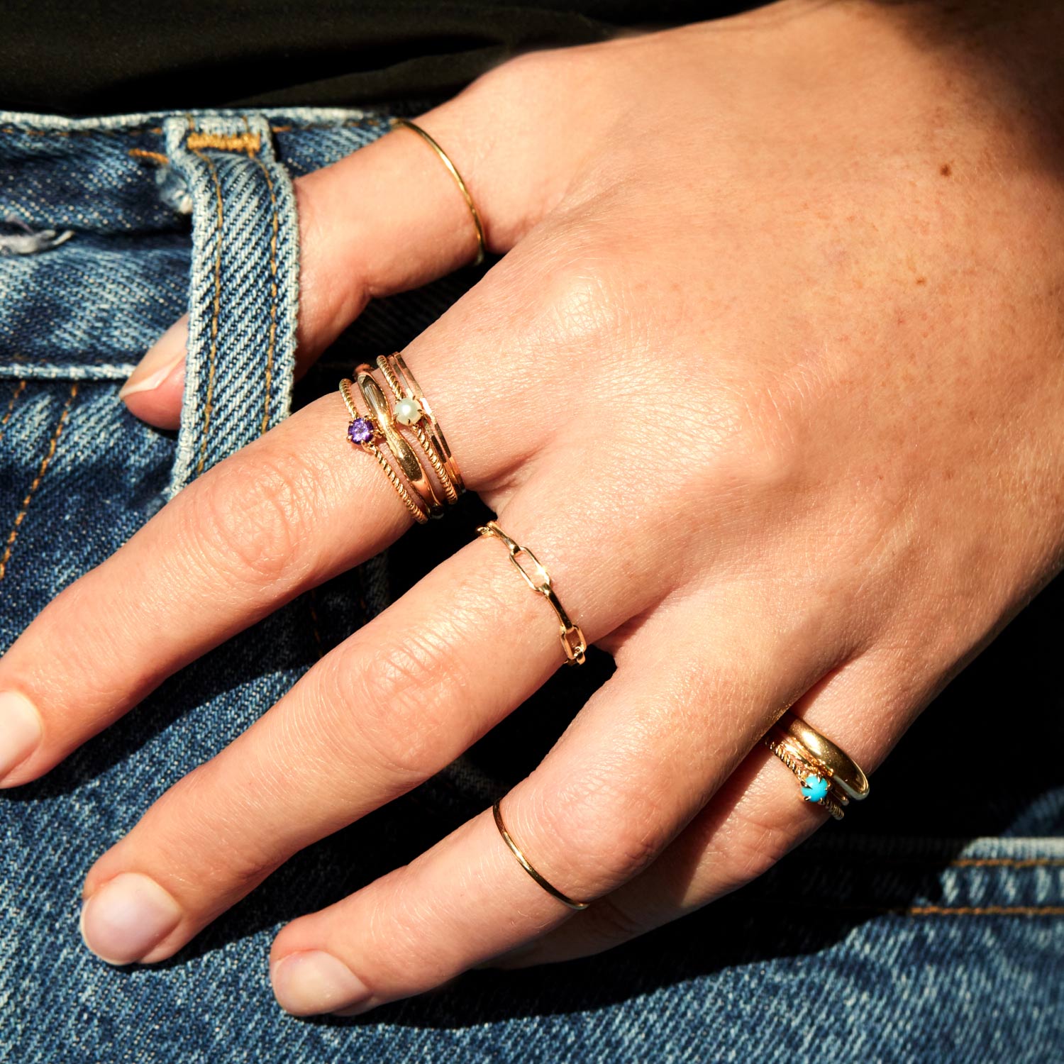 Little Star Gold Birthstone Ring - Image 9