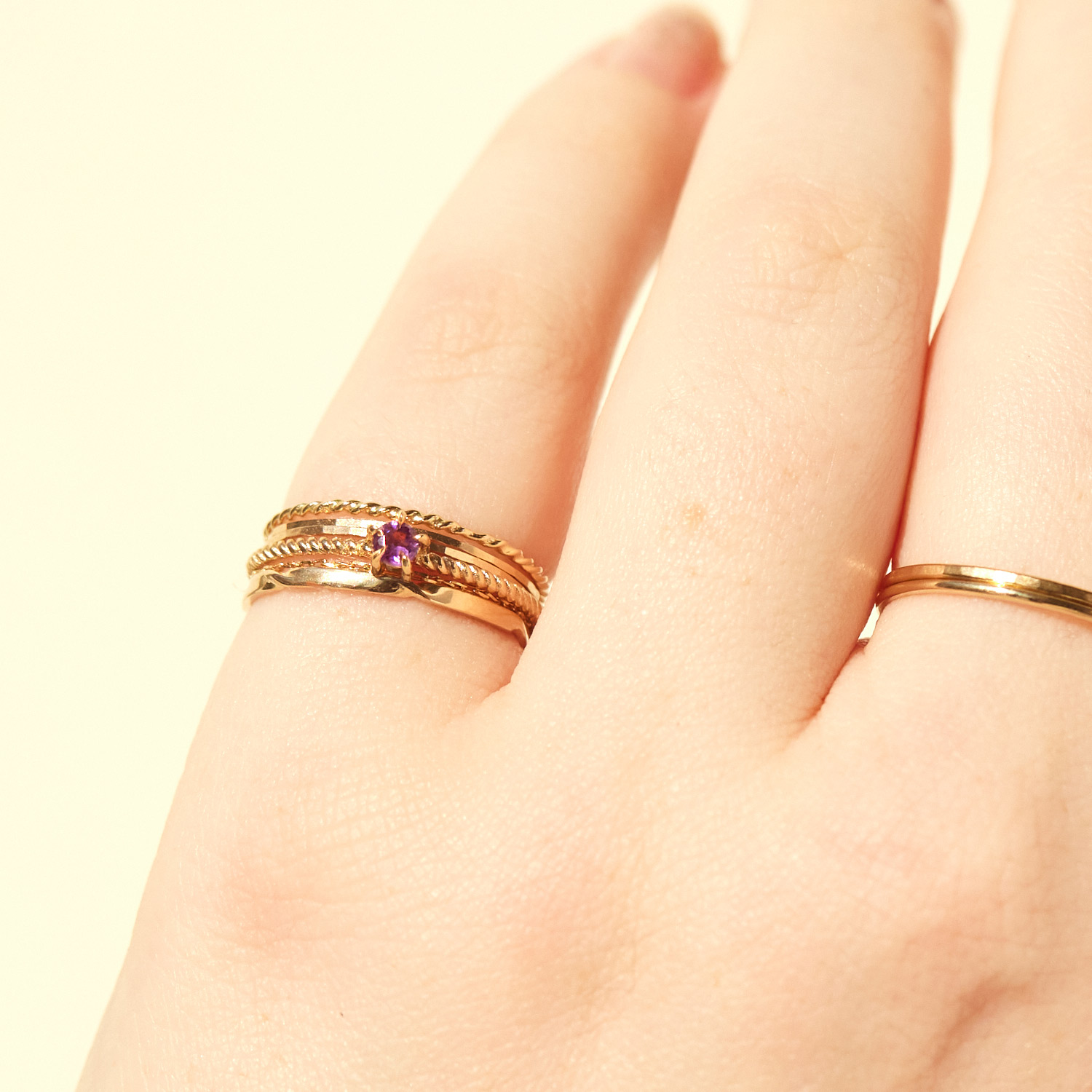 Little Star Gold Birthstone Ring - Image 10
