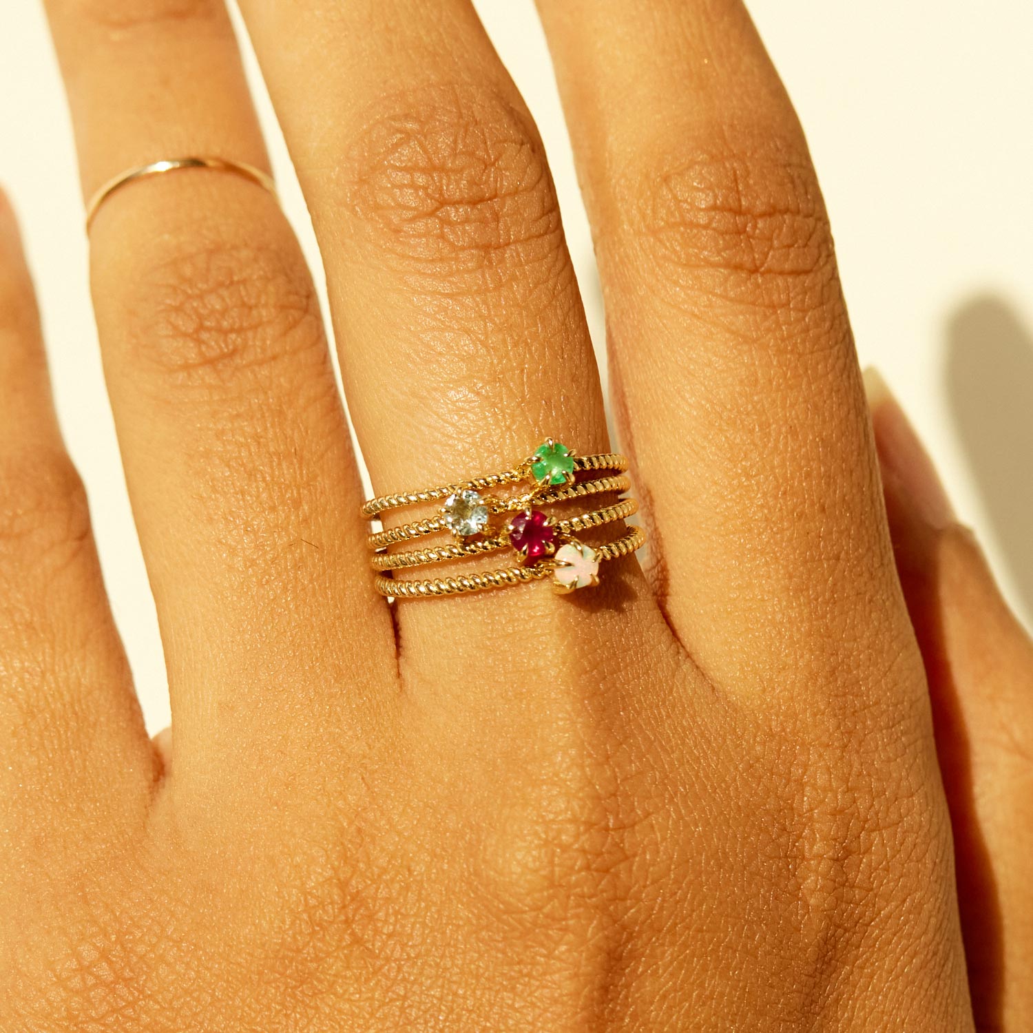 Little Star Gold Birthstone Ring - Image 3