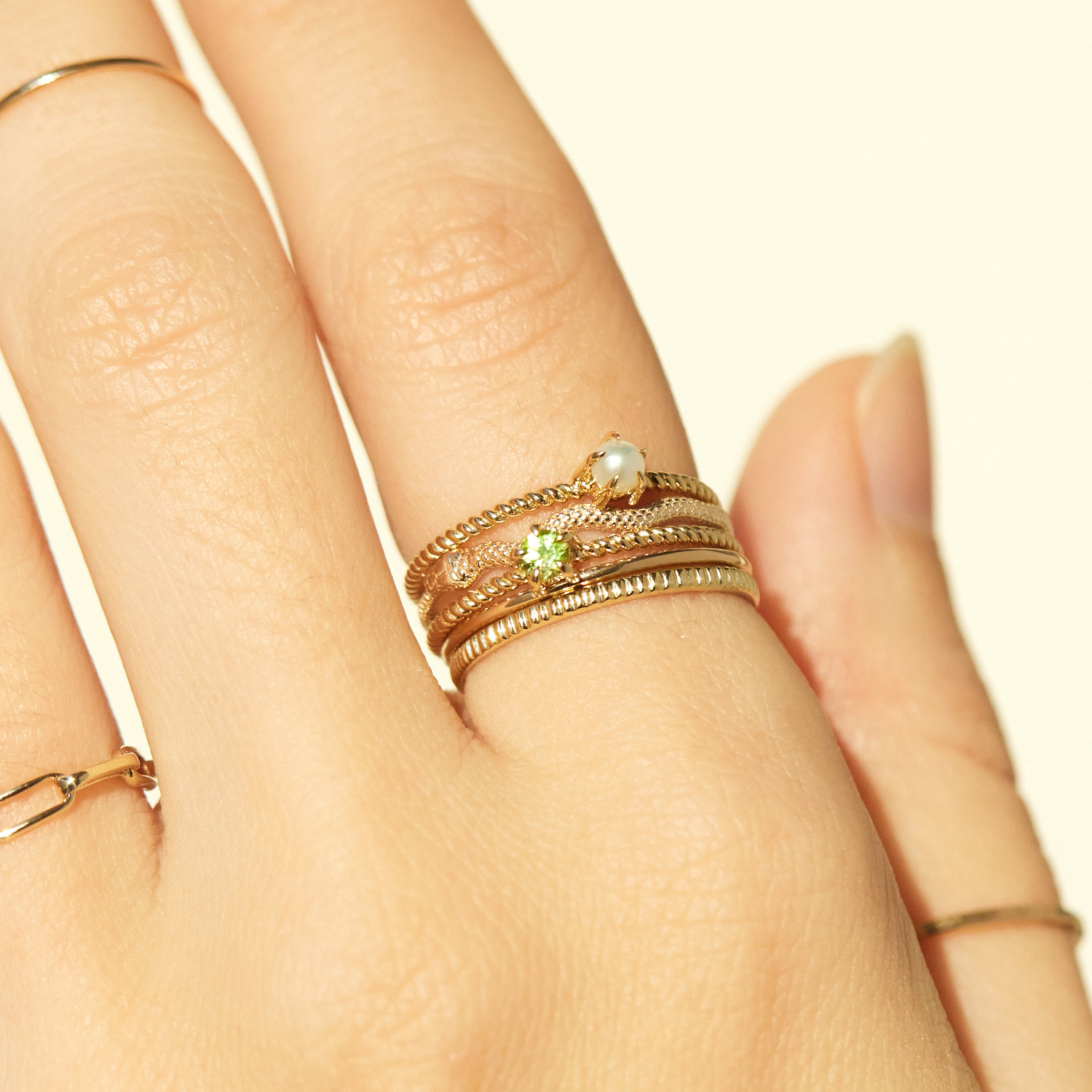 Little Star Gold Birthstone Ring - Image 4