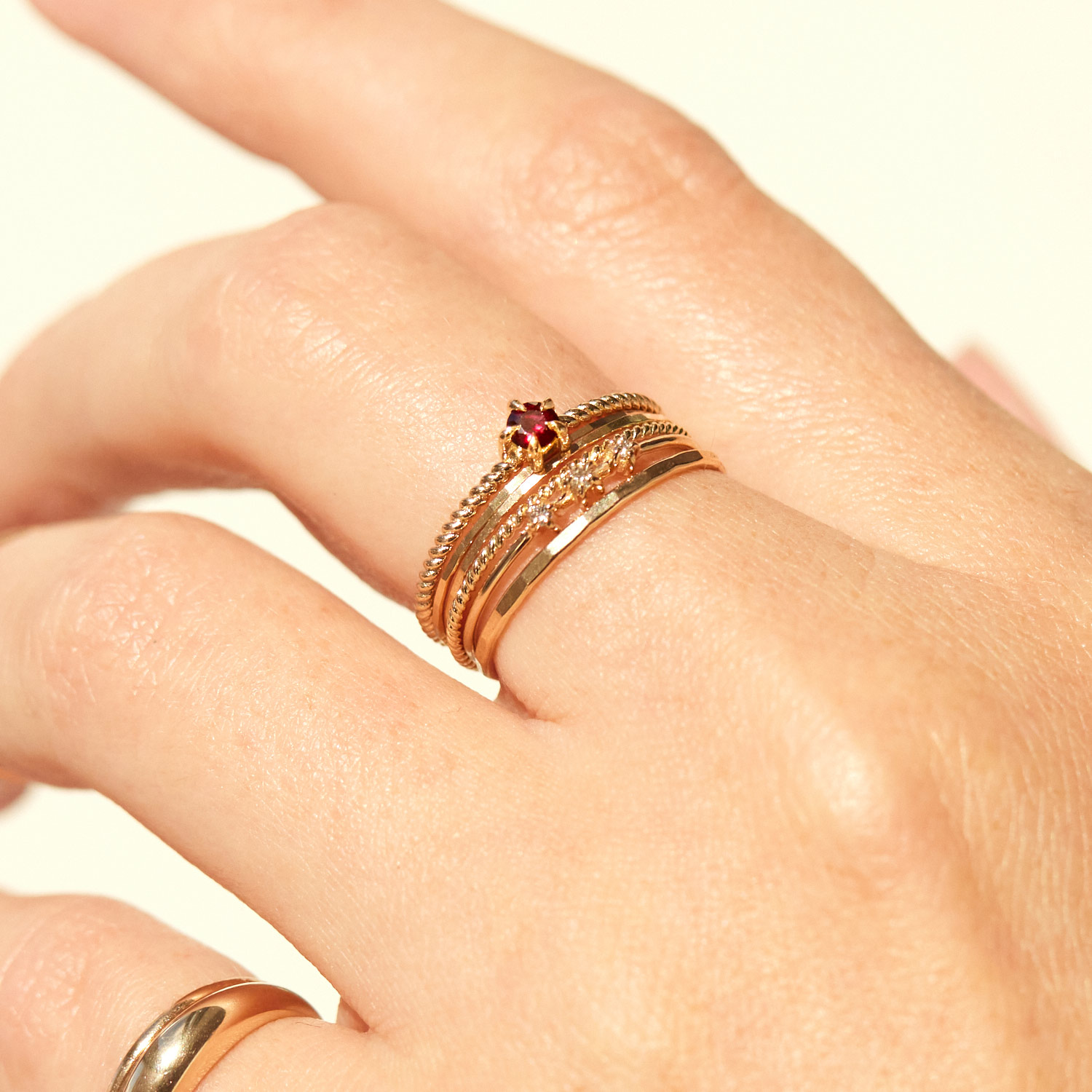 Little Star Gold Birthstone Ring - Image 11