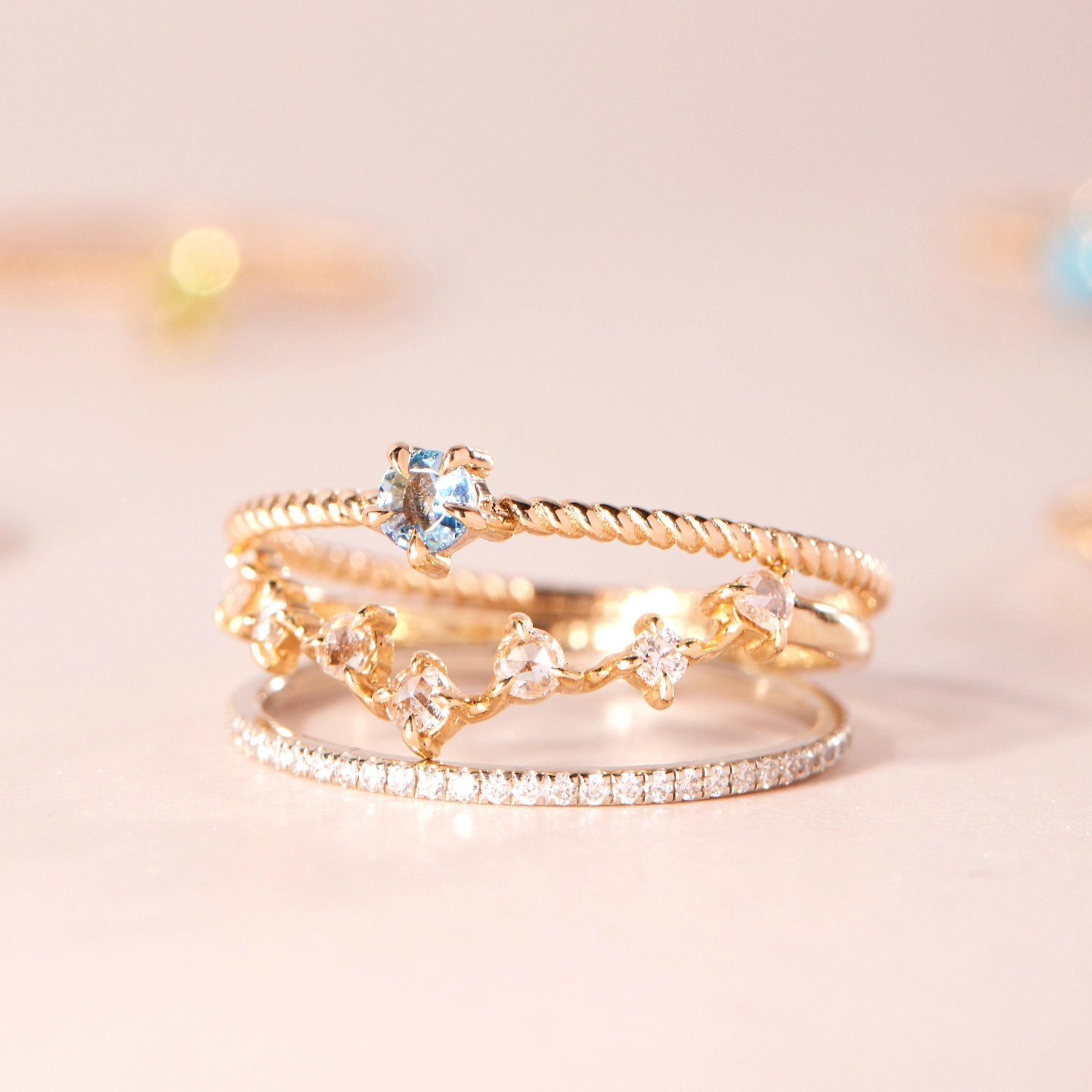 Little Star Gold Birthstone Ring - Image 16