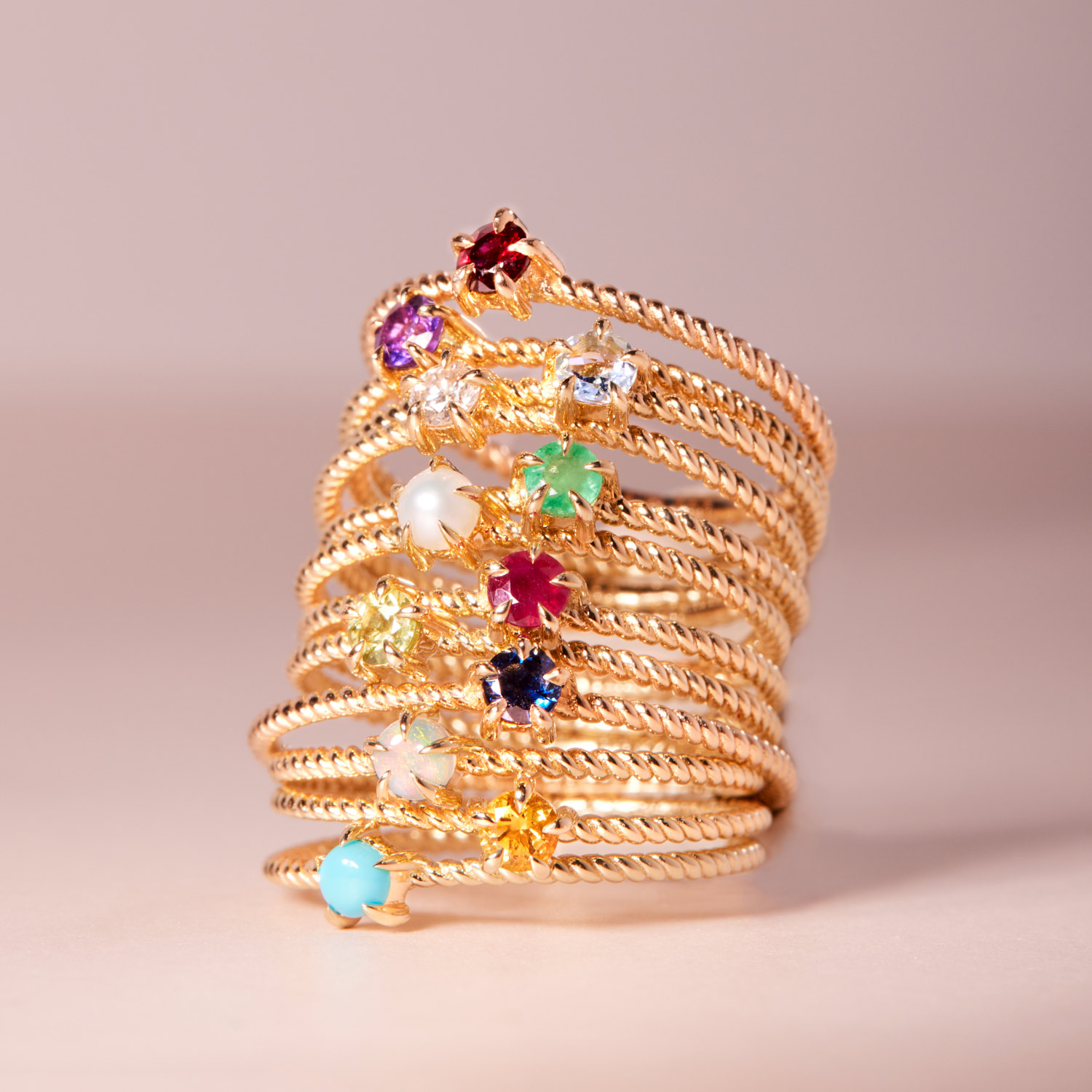 Little Star Gold Birthstone Ring - Image 12
