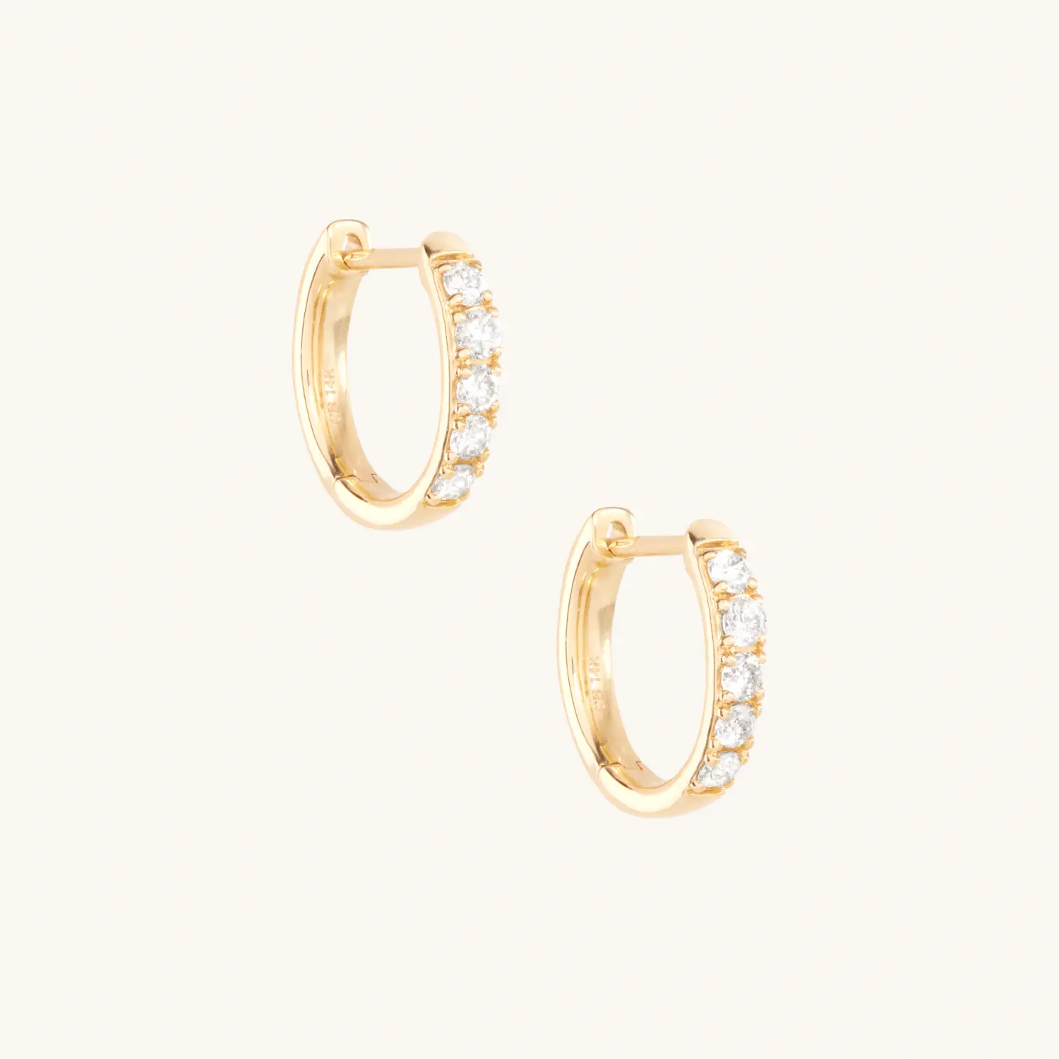 Chubby Huggy Diamond Hoop Earrings (single)