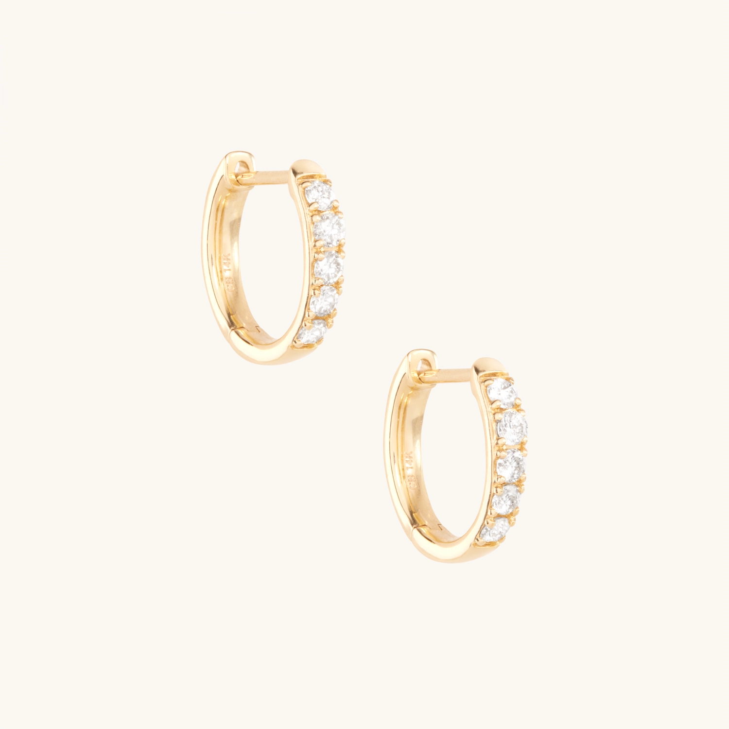 Chubby Huggy Diamond Hoop Earrings (single) - Image 9
