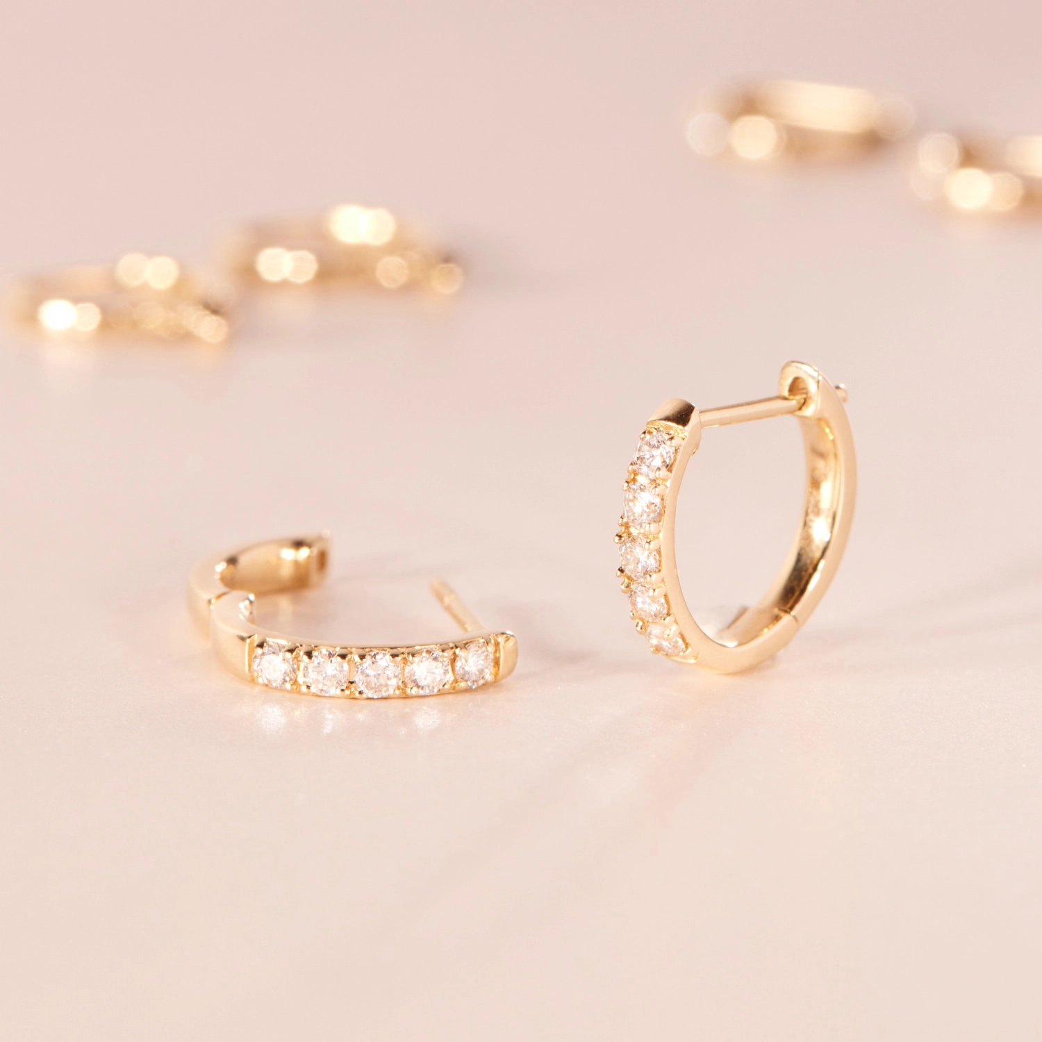 Chubby Huggy Diamond Hoop Earrings (single) - Image 7