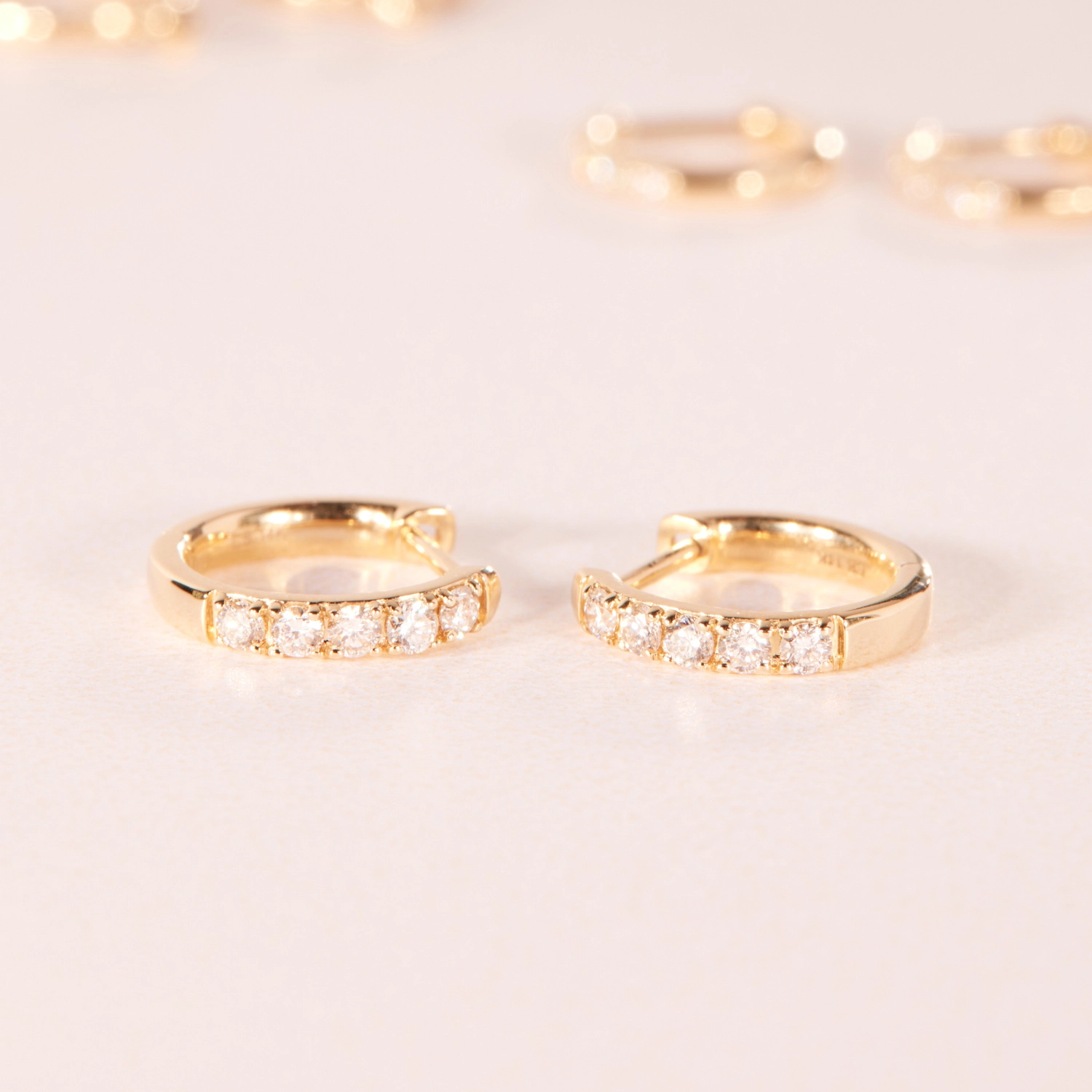 Chubby Huggy Diamond Hoop Earrings (single) - Image 6