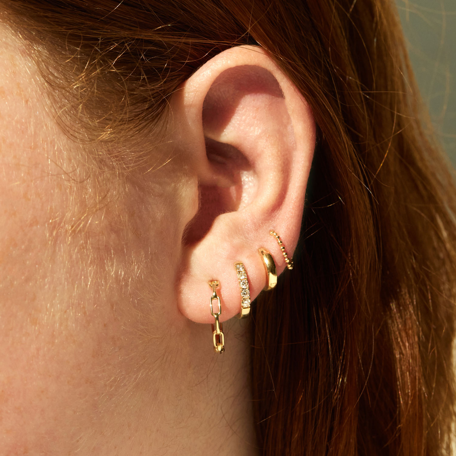 Chubby Huggy Diamond Hoop Earrings (single) - Image 5