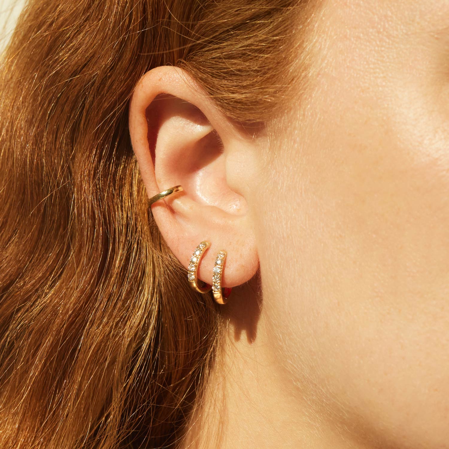 Chubby Huggy Diamond Hoop Earrings (single) - Image 3