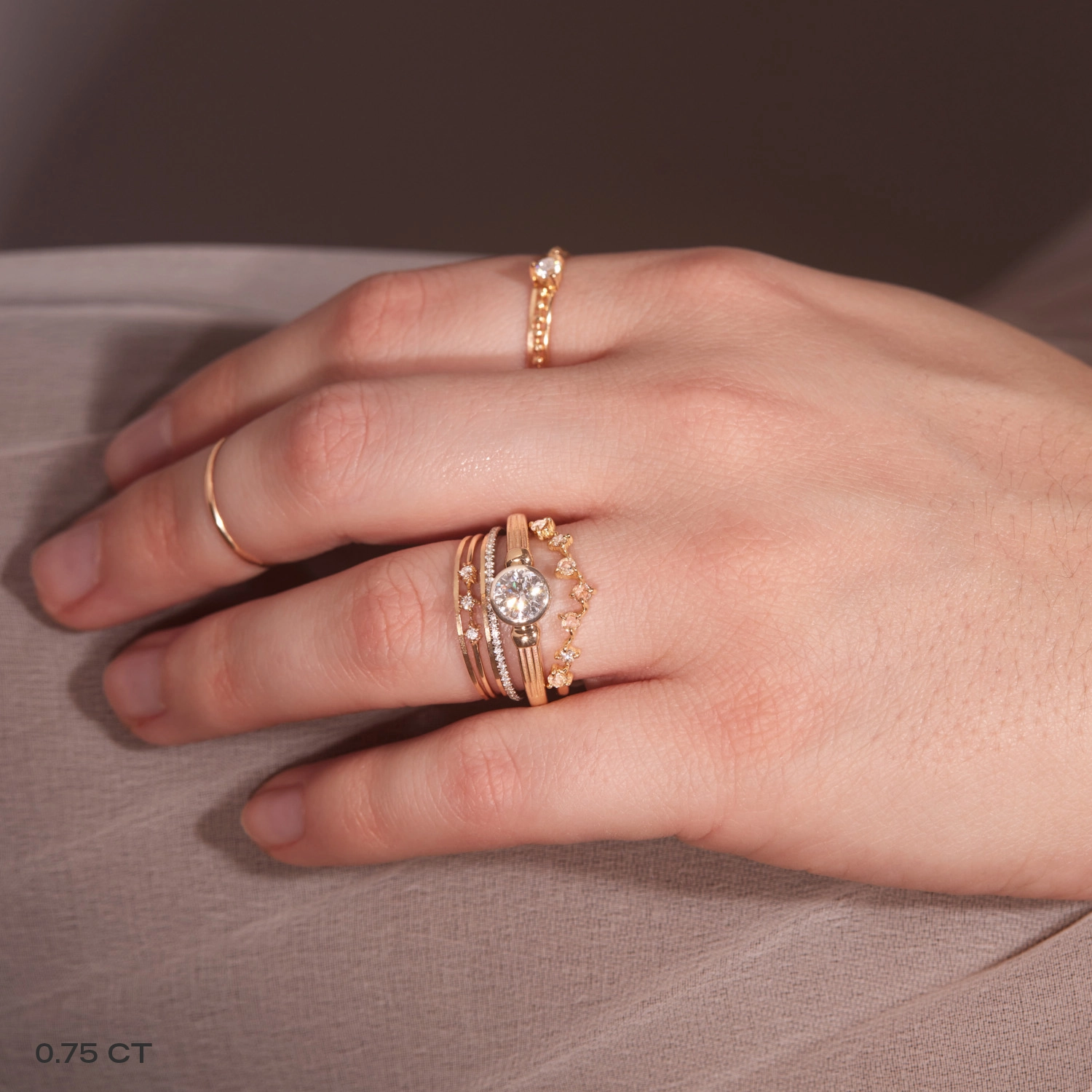 Column Solitaire Diamond Ring - Image 7