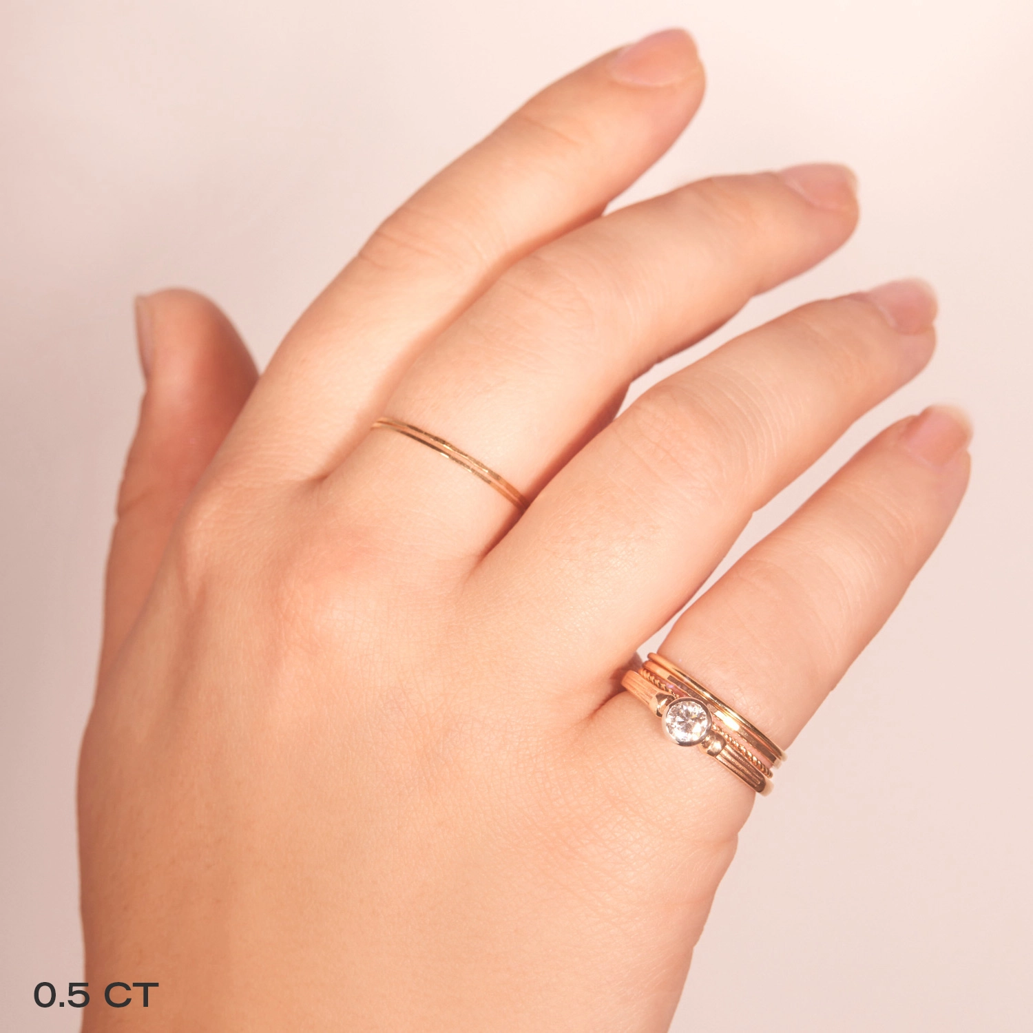 Column Solitaire Diamond Ring - Image 6