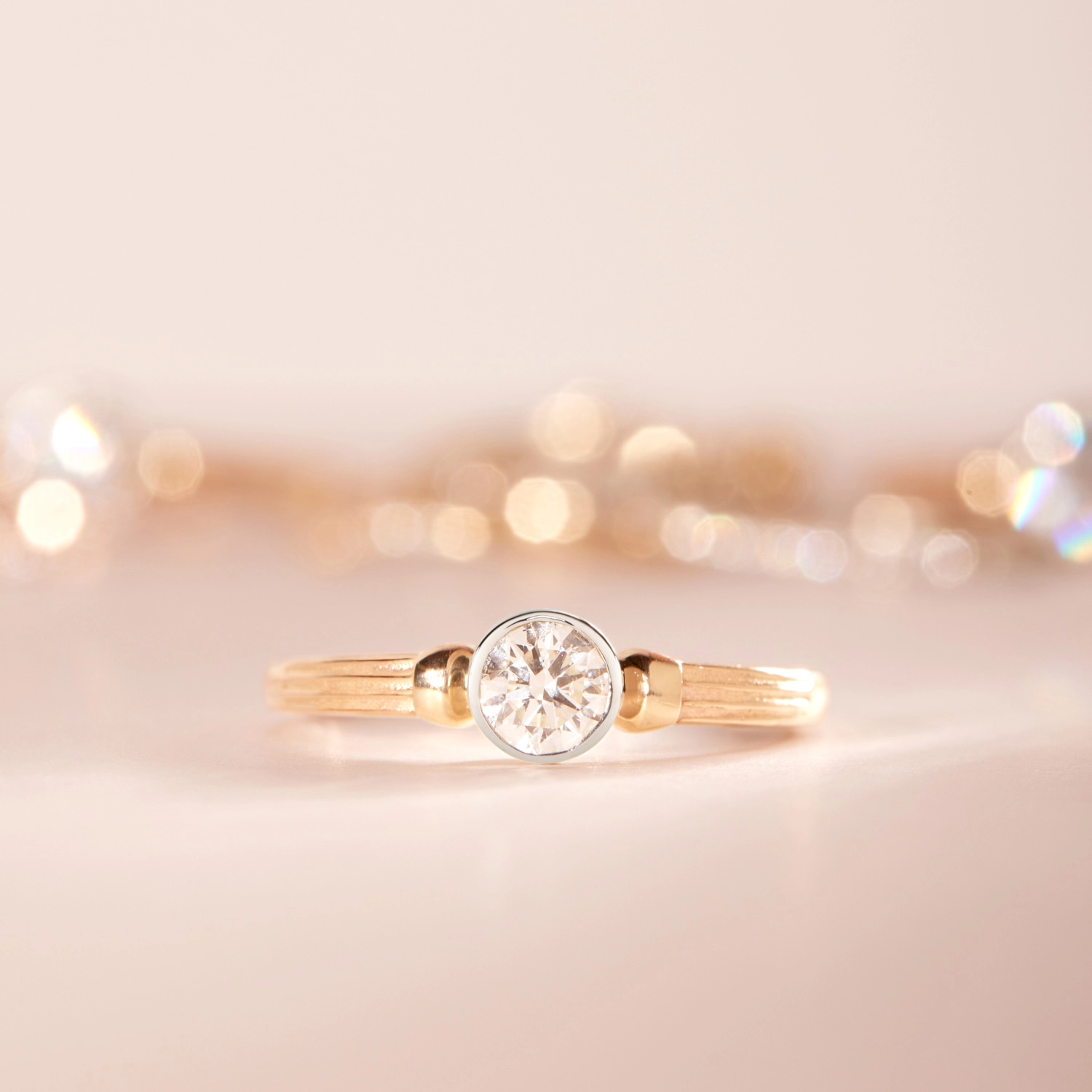 Column Solitaire Diamond Ring - Image 11
