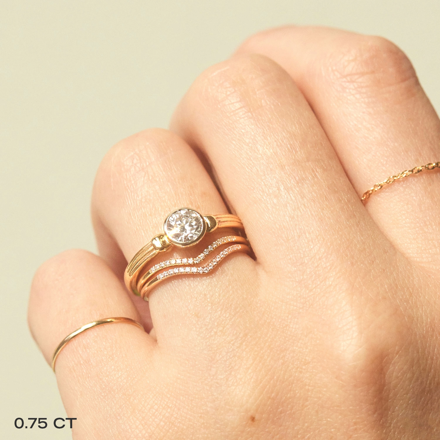 Column Solitaire Diamond Ring - Image 5
