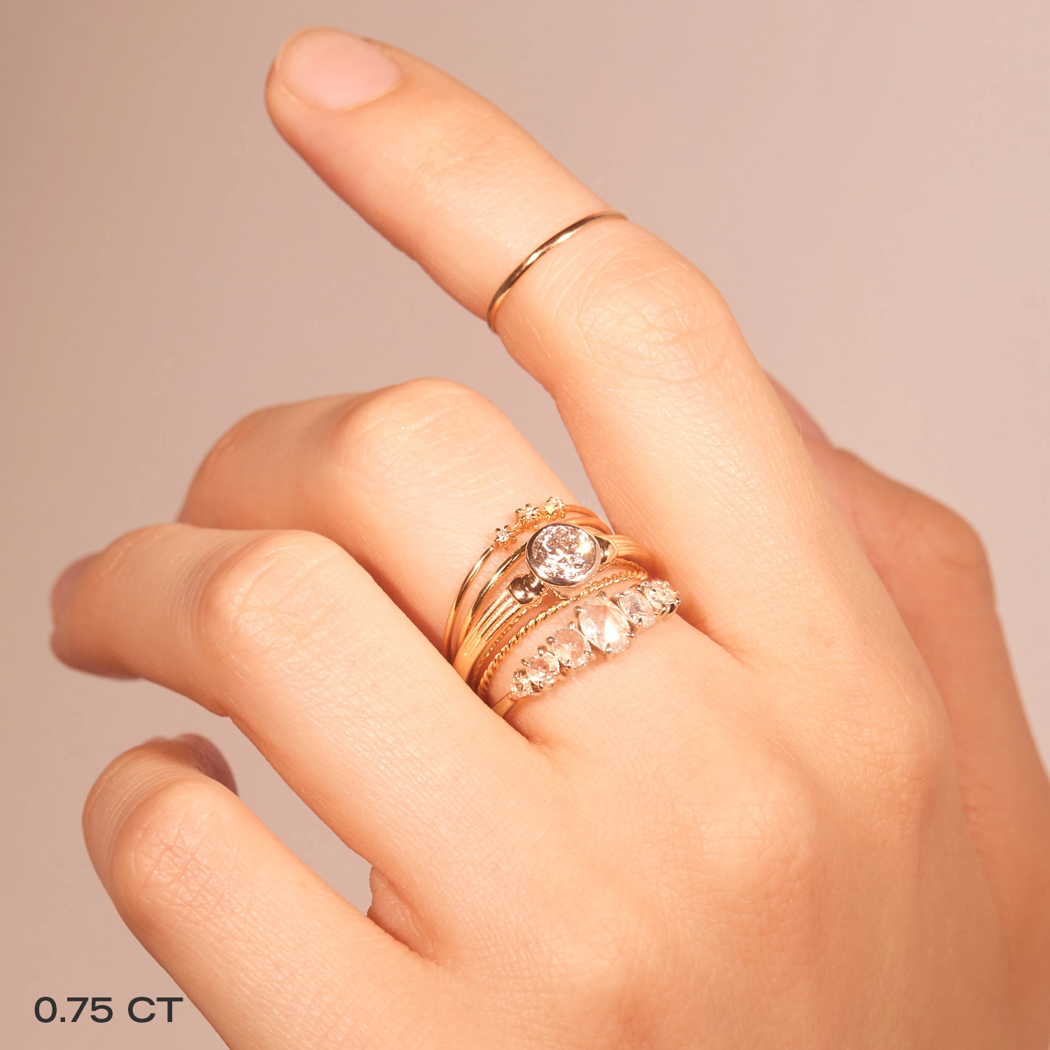 Column Solitaire Diamond Ring - Image 8