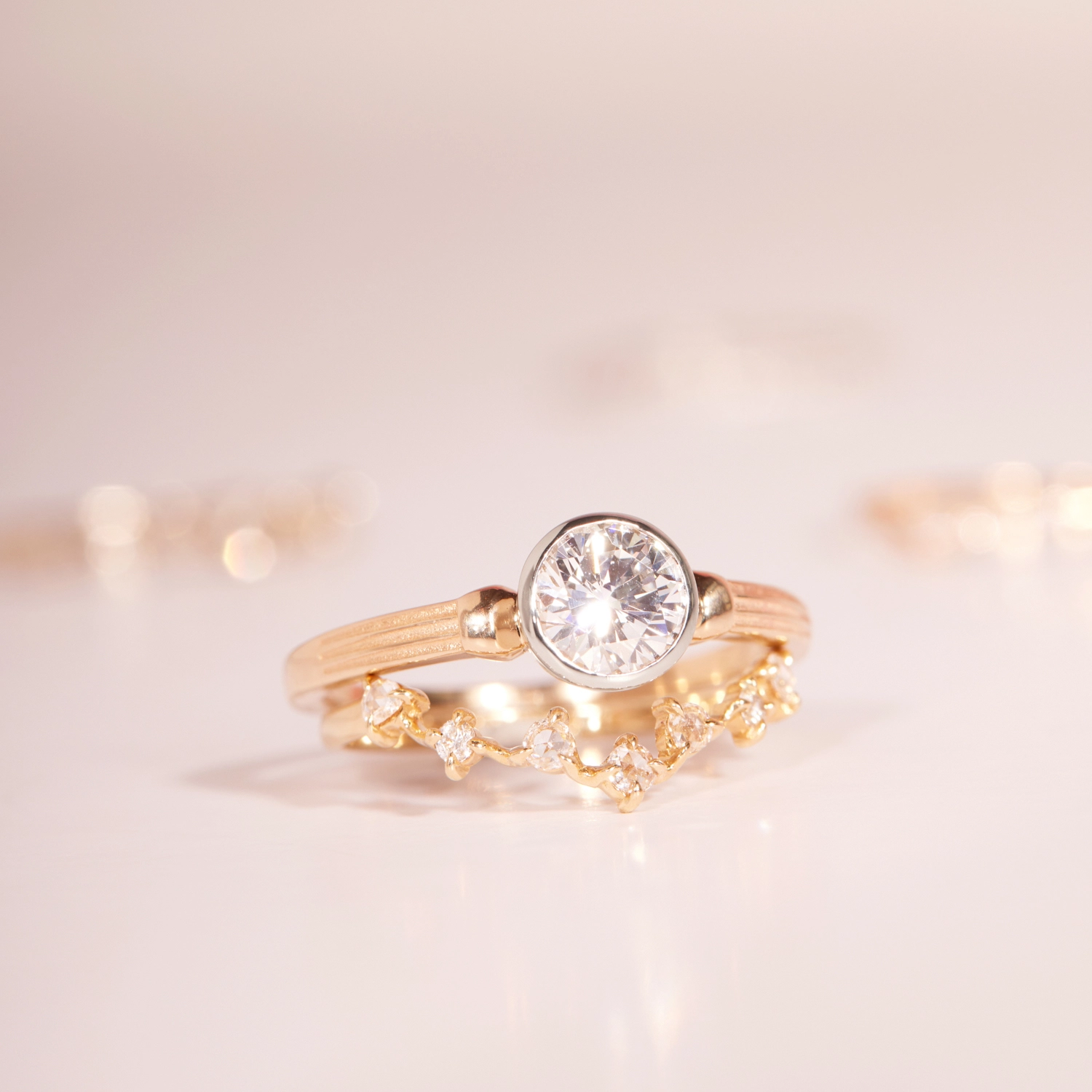 Column Solitaire Diamond Ring - Image 14