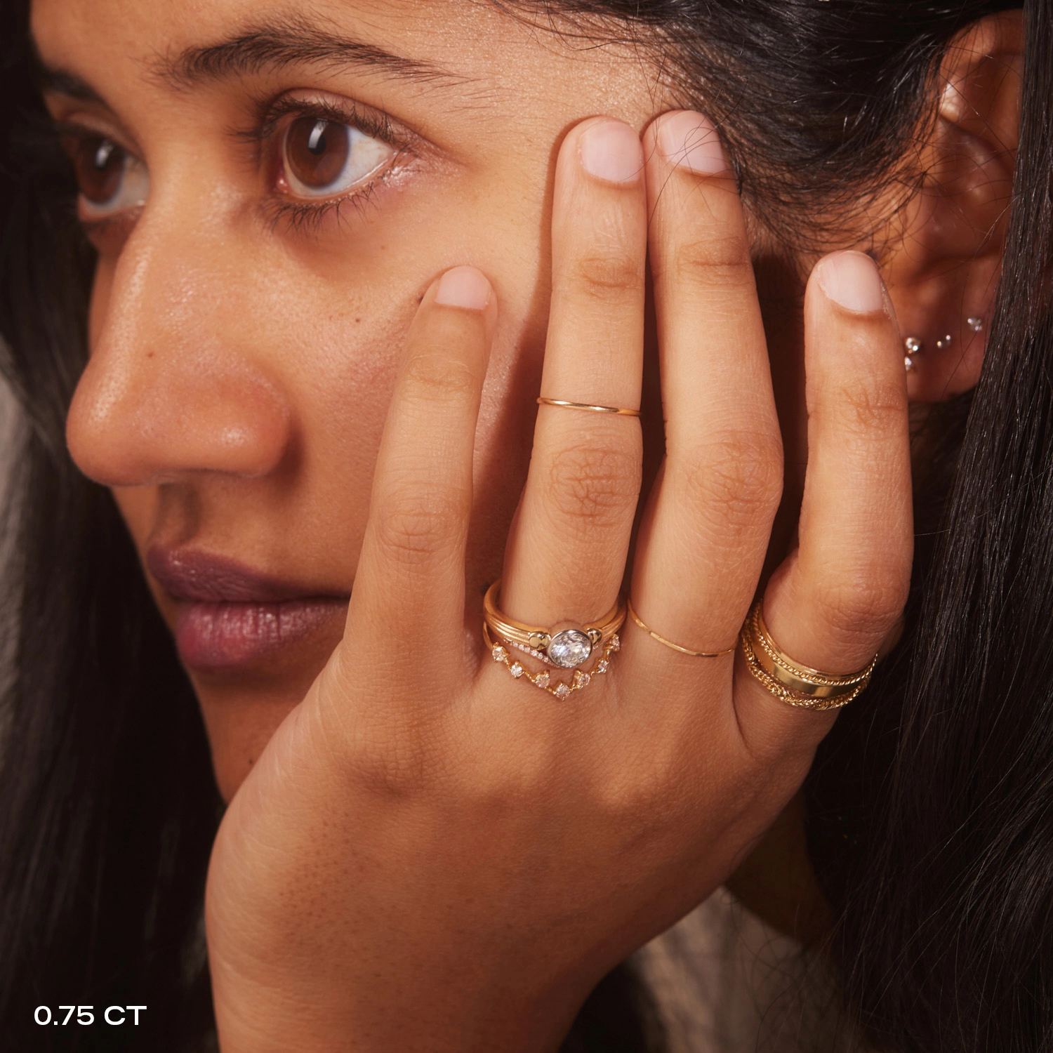 Column Solitaire Diamond Ring - Image 4