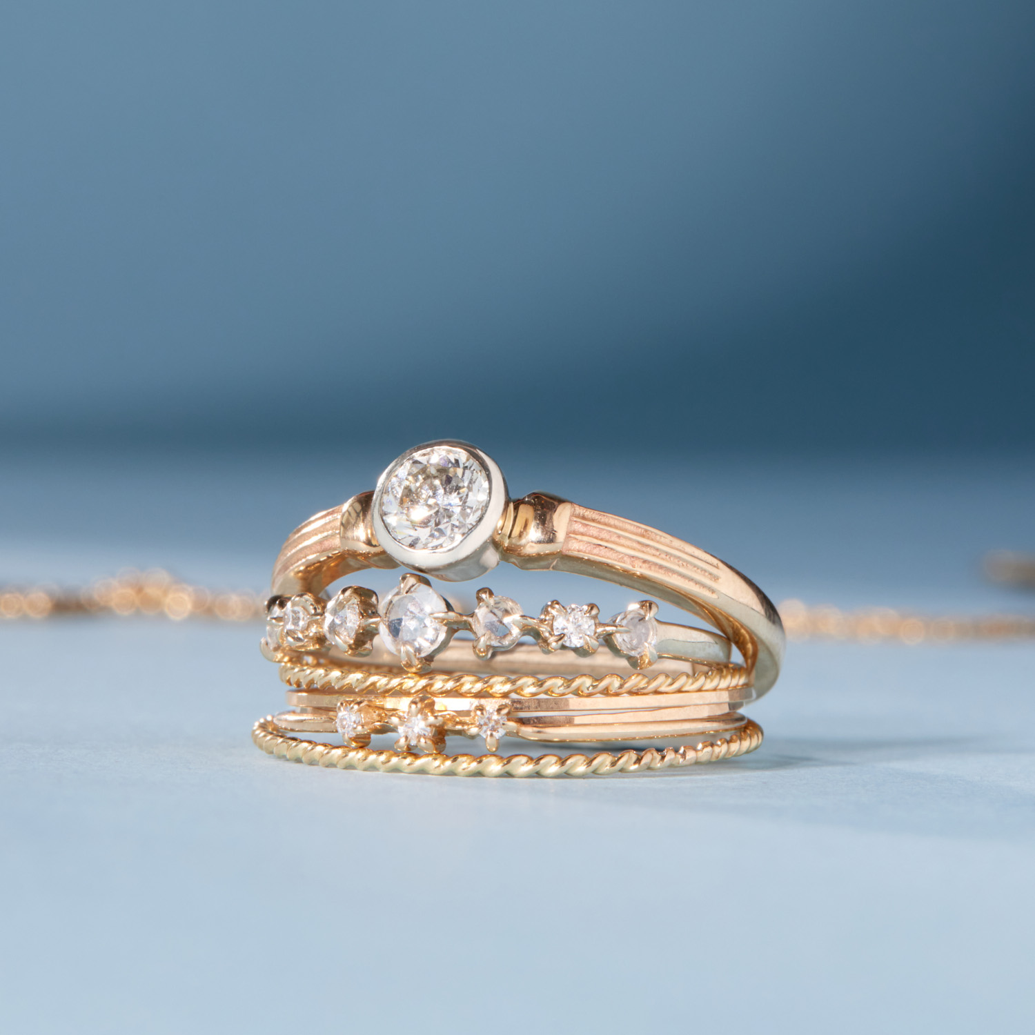 Column Solitaire Diamond Ring - Image 15