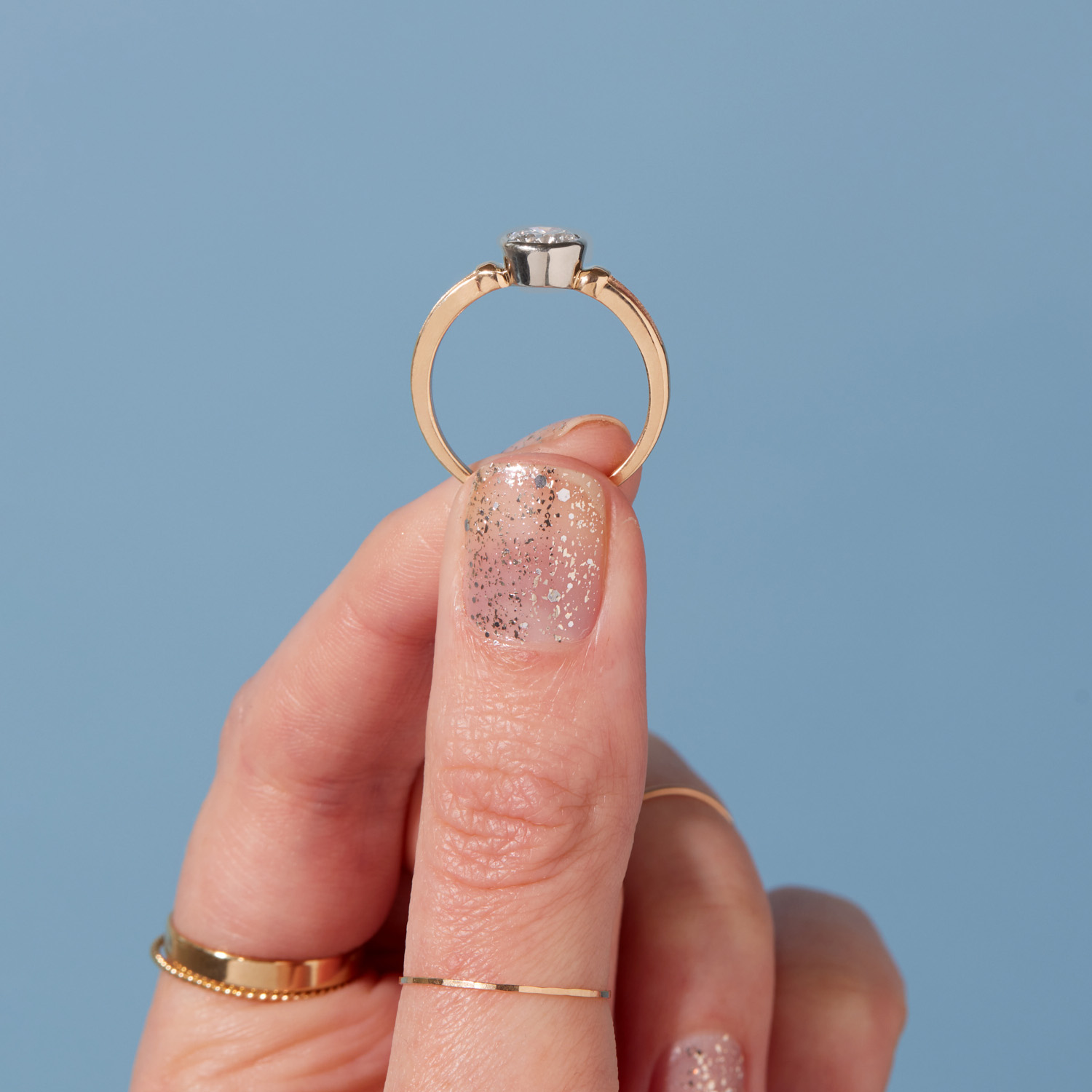 Column Solitaire Diamond Ring - Image 9