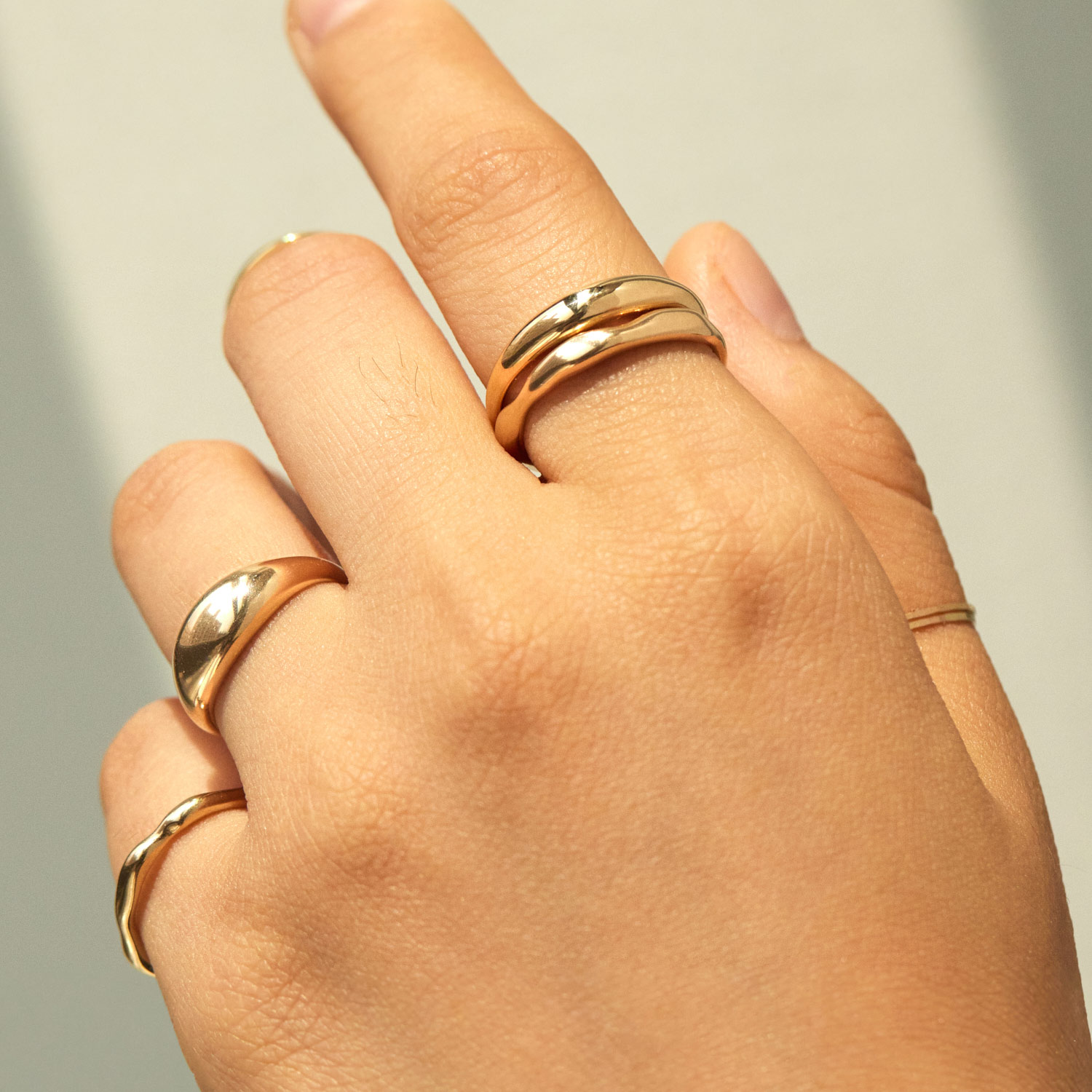 Petite Coupe Gold Dome Ring - Image 10
