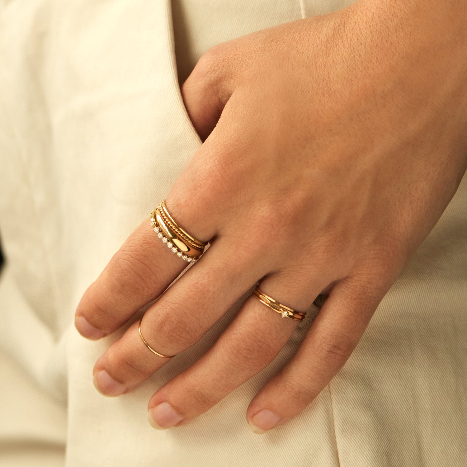 Petite Coupe Gold Dome Ring - Image 8