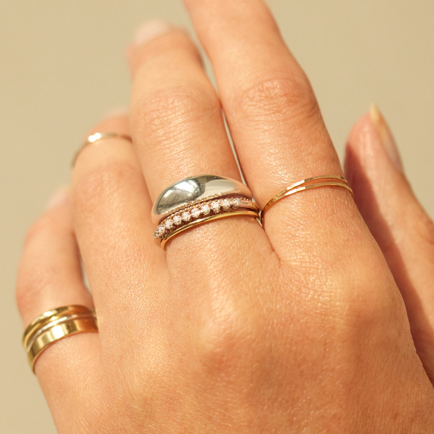 Grand Coupe Dome Ring, Silver - Image 9