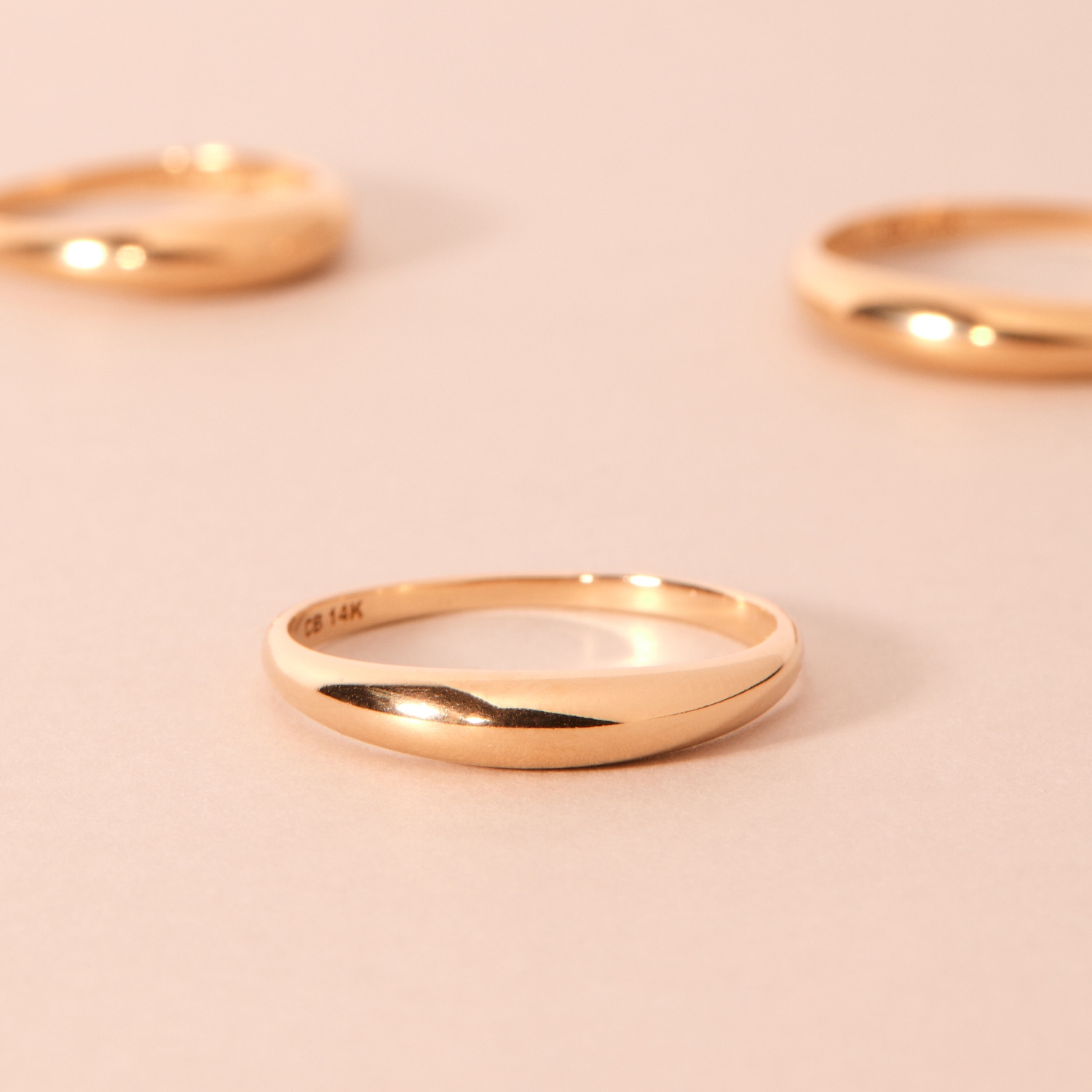 Petite Coupe Gold Dome Ring - Image 11