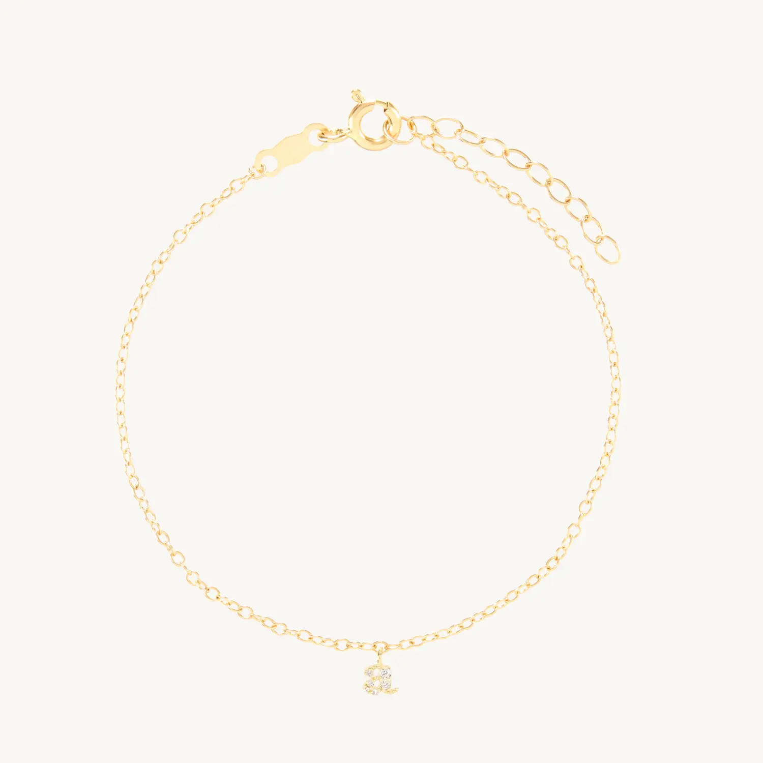 Alternative view of Confetti Custom One Gold Charm Bracelet