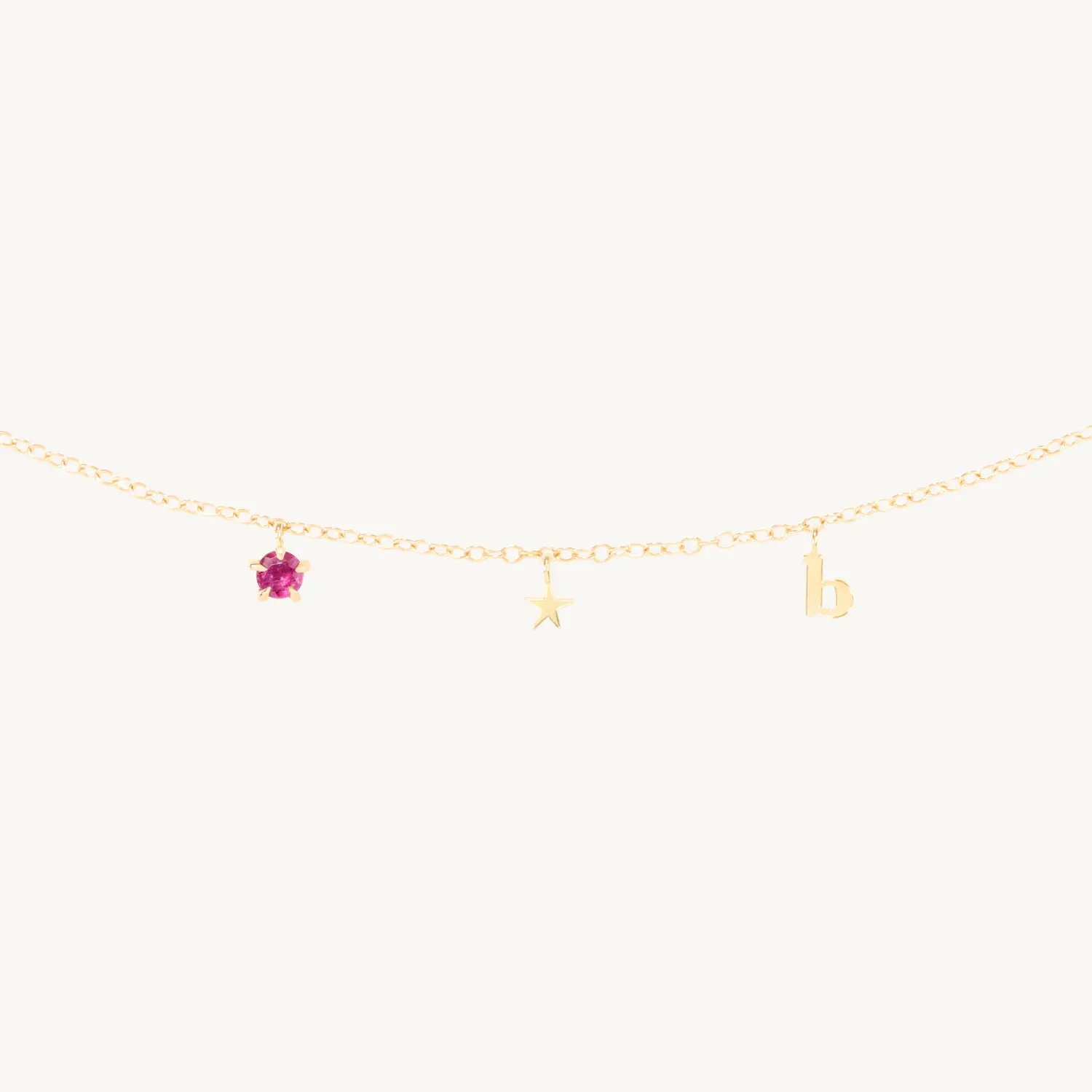 Confetti Custom Three Gold Charm Bracelet