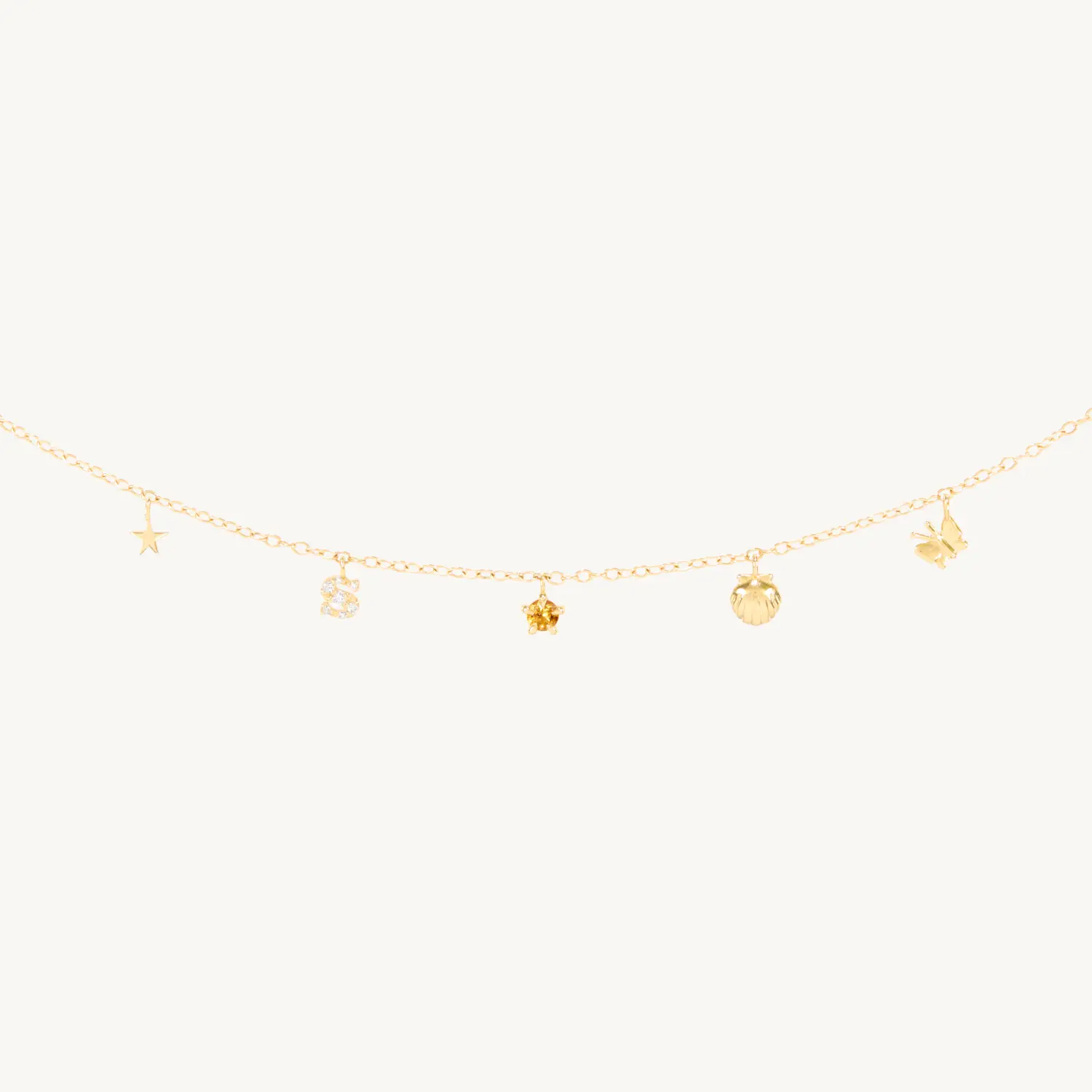 Confetti Custom Five Gold Charm Bracelet