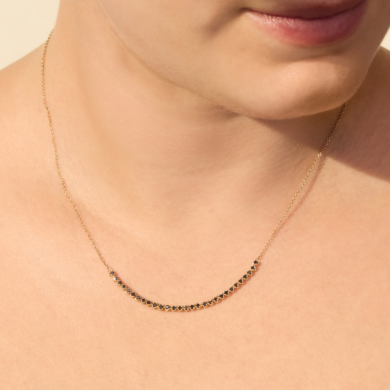 Black Diamond One O'Clock Demi Tennis Necklace - Image 3