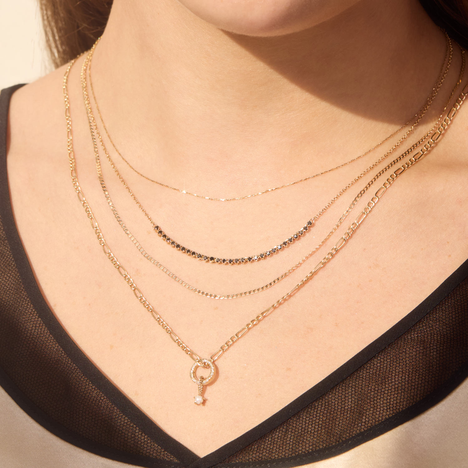 Black Diamond One O'Clock Demi Tennis Necklace - Image 6