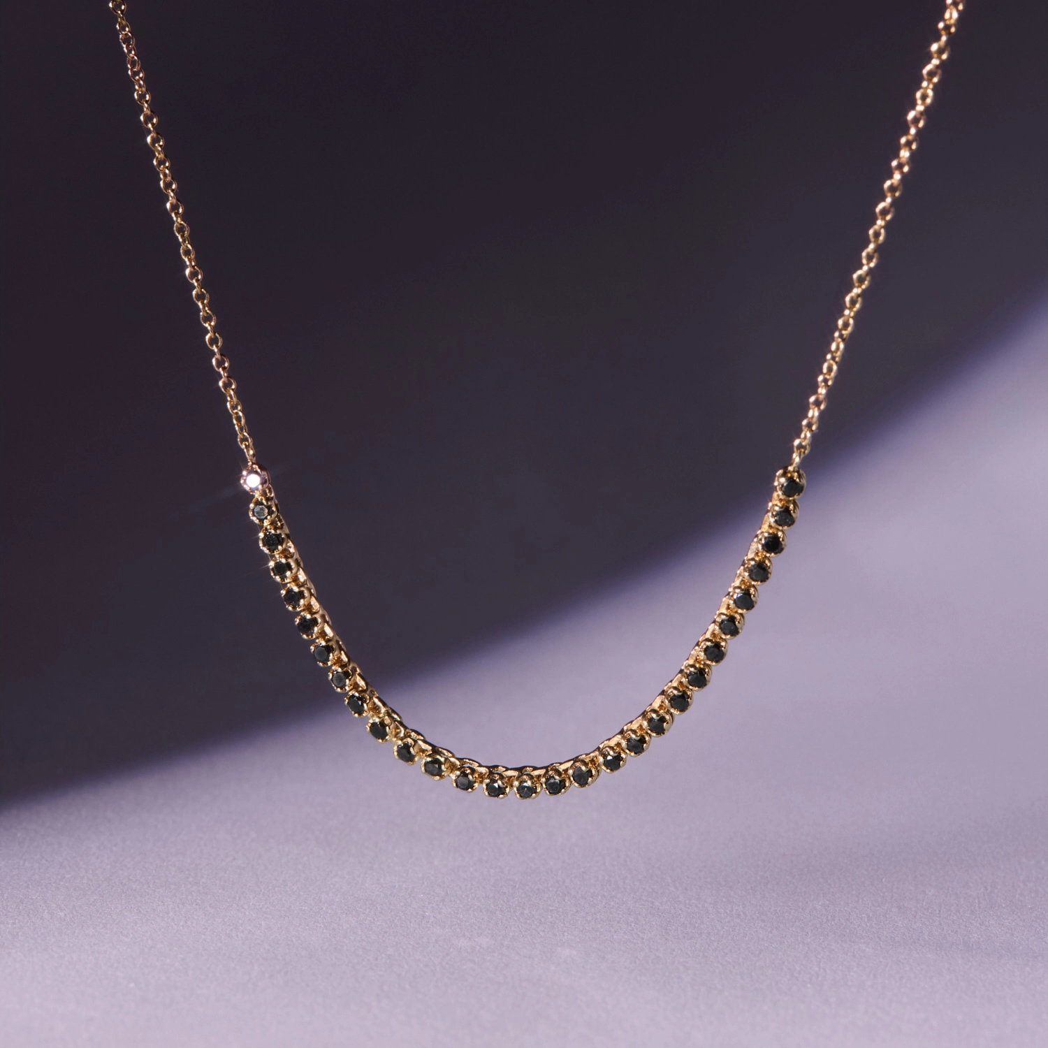 Black Diamond One O'Clock Demi Tennis Necklace - Image 8