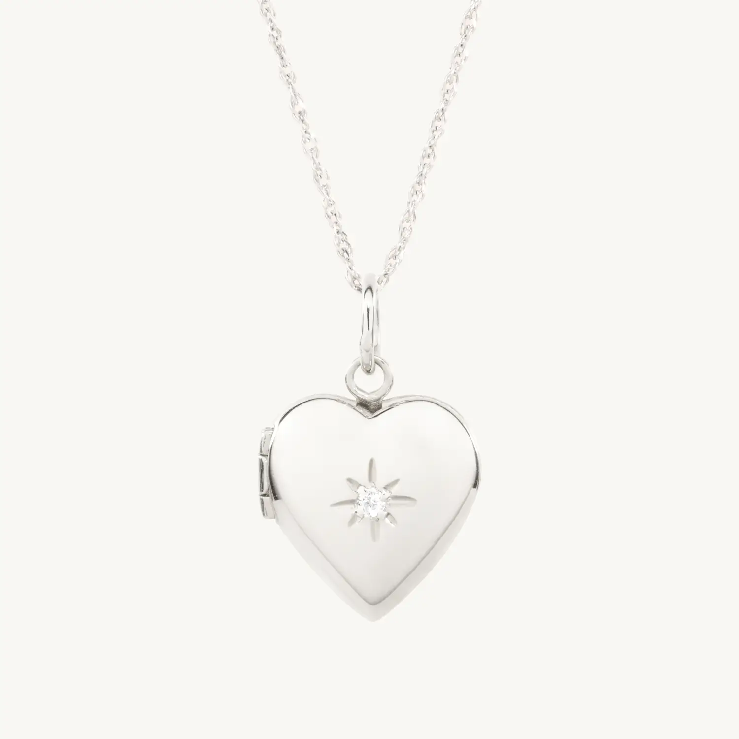 Dollhouse Diamond Heart Silver Locket