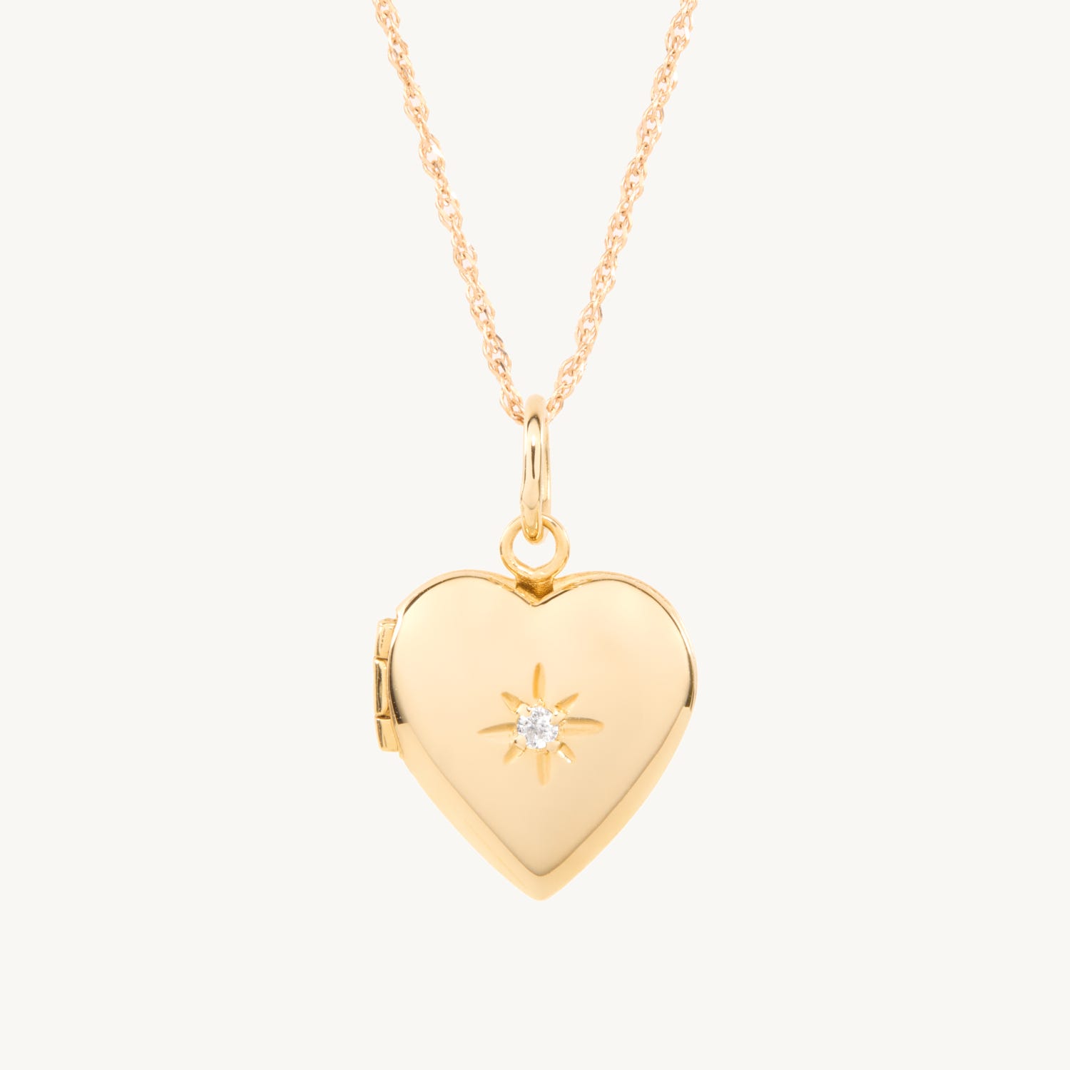 Dollhouse Diamond Heart Gold Locket