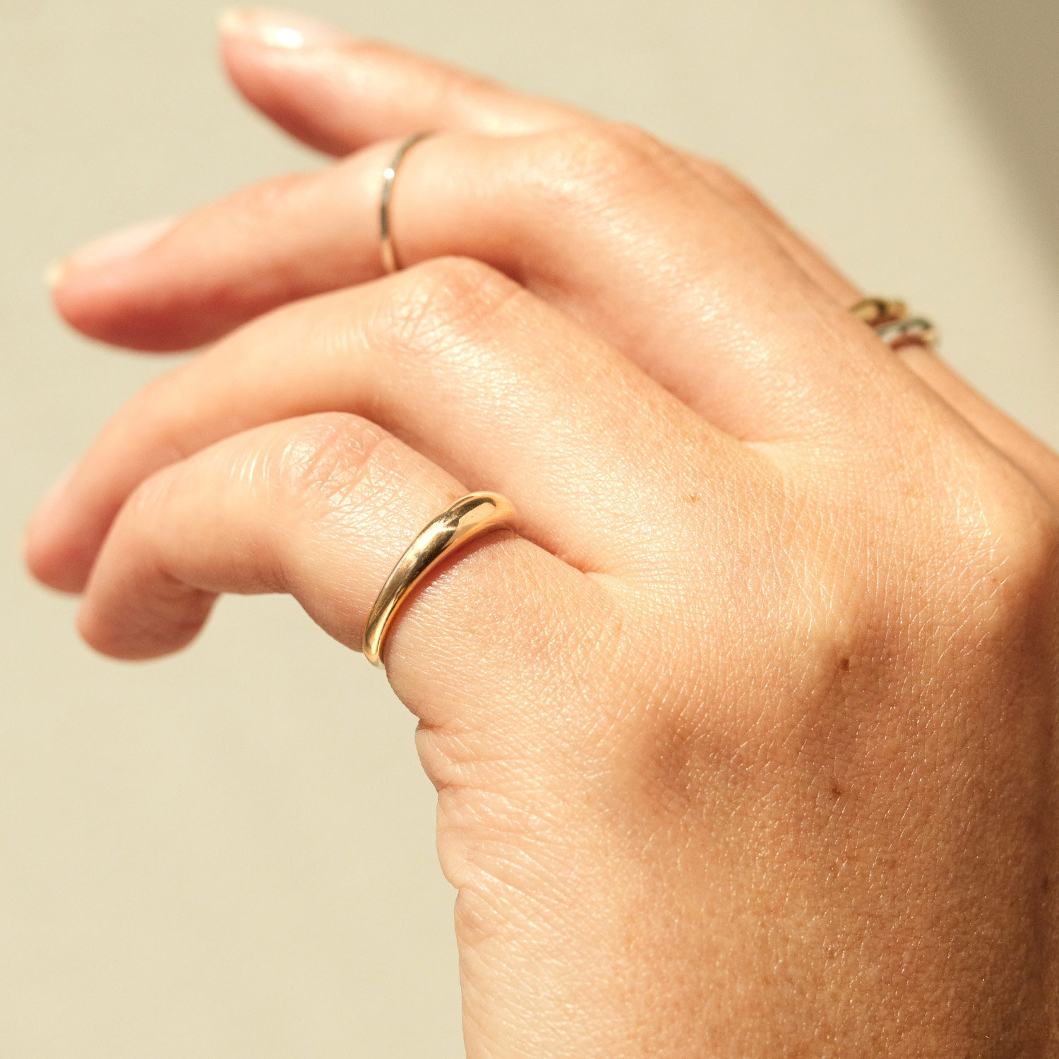 Petite Coupe Gold Dome Ring - Image 5
