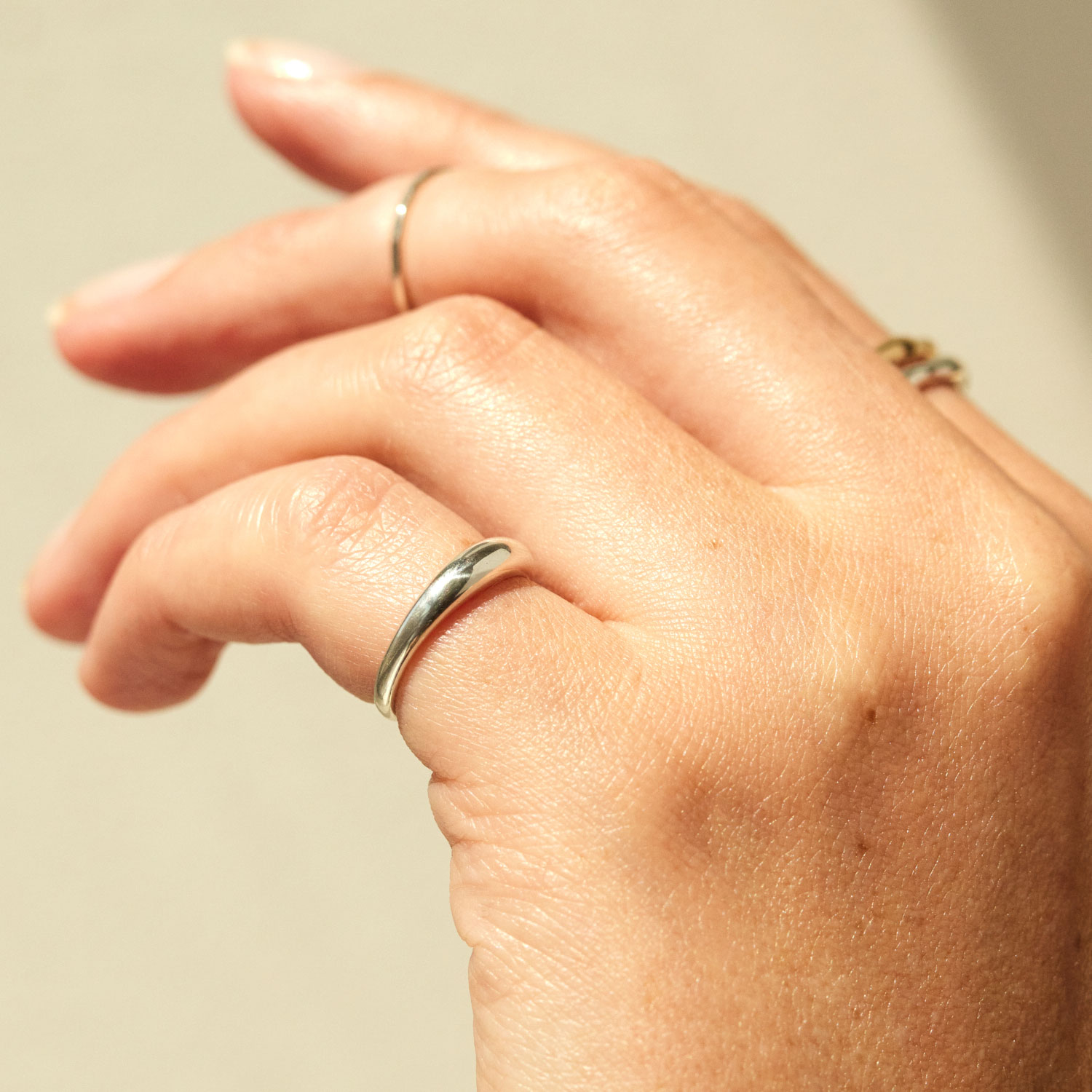 Alternative view of Twisted Coupe Ring Stacking Set