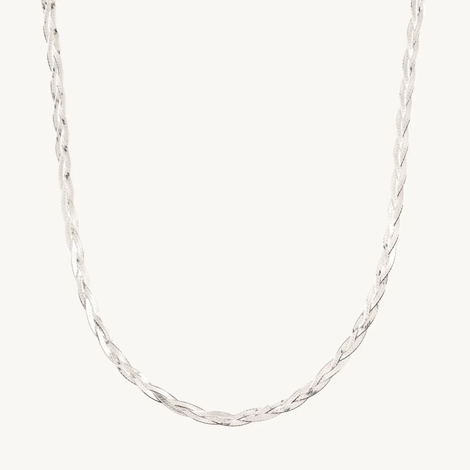 Entwined Braided Chain Necklace, Silver