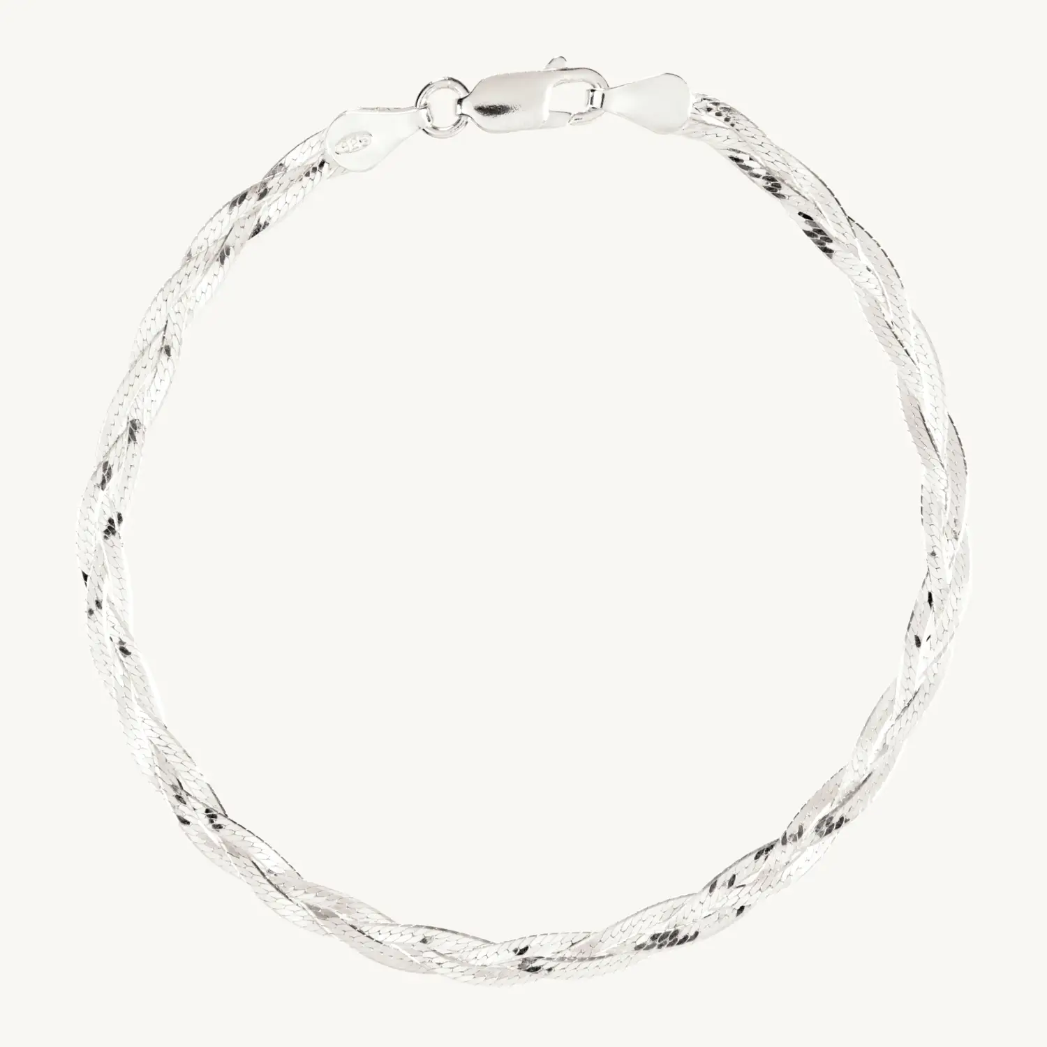 Entwined Braided Chain Bracelet, Silver